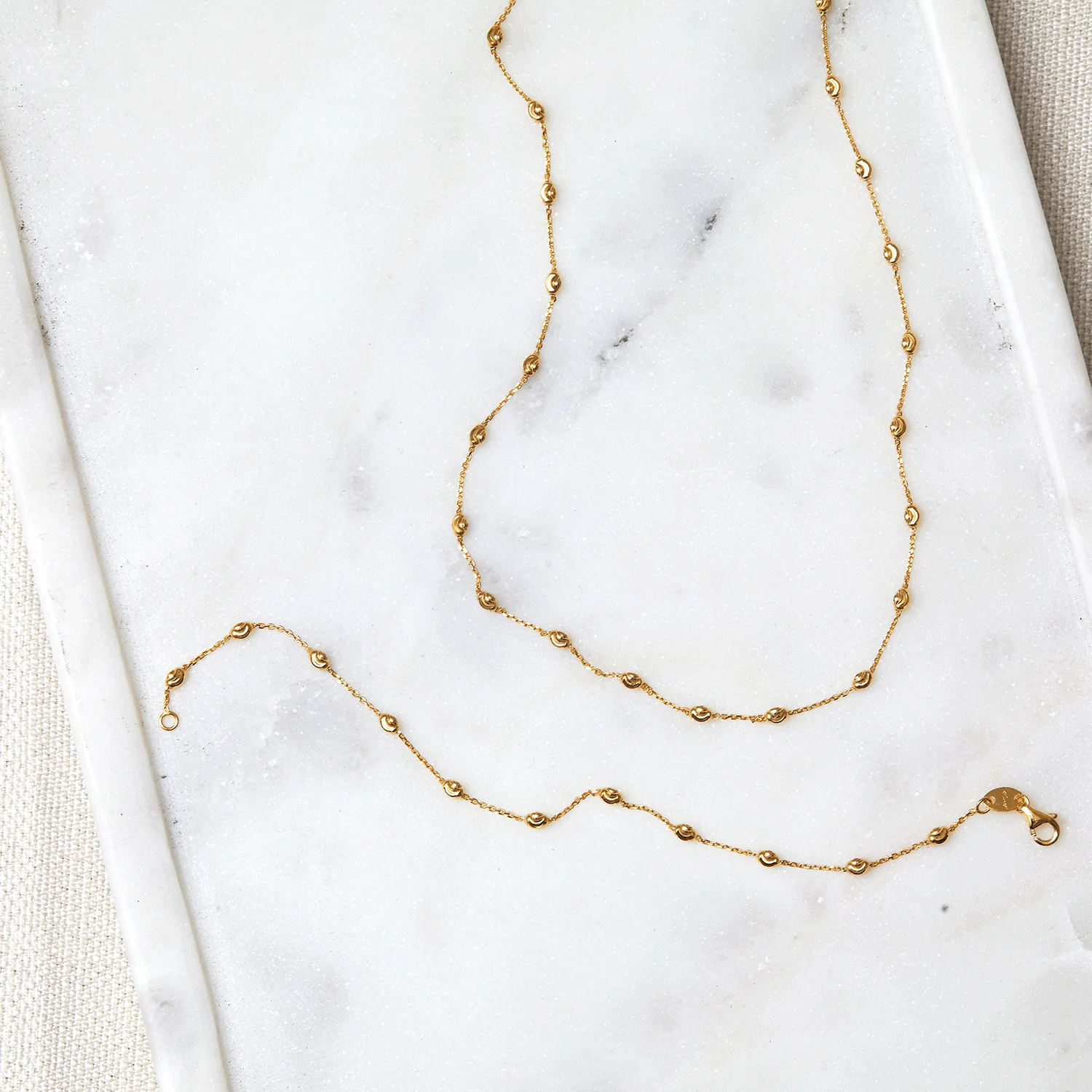Spaced Mooncut Bead Necklace - Image 3