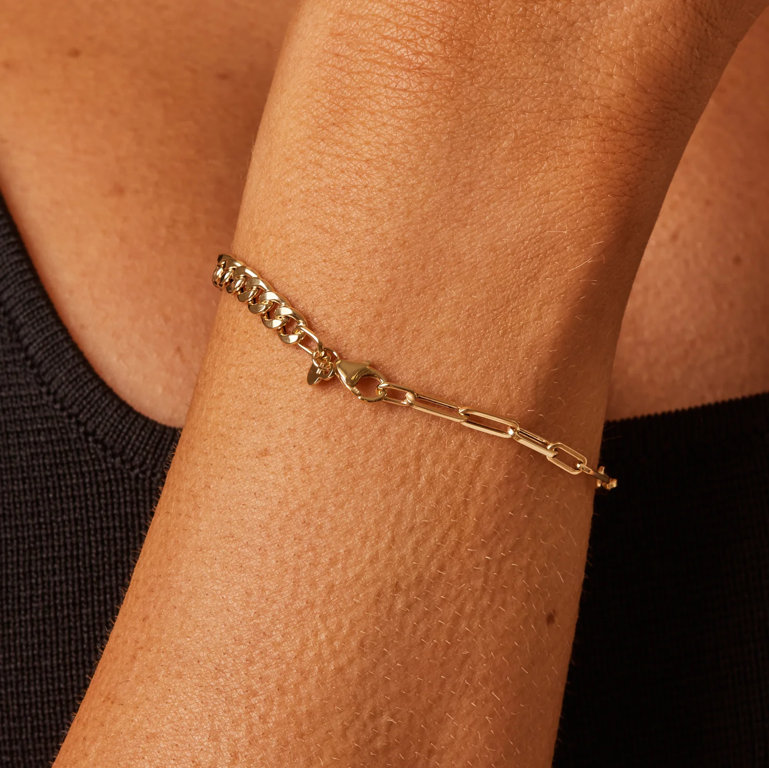 Split Curb Paper Clip Chain Bracelet - Image 3