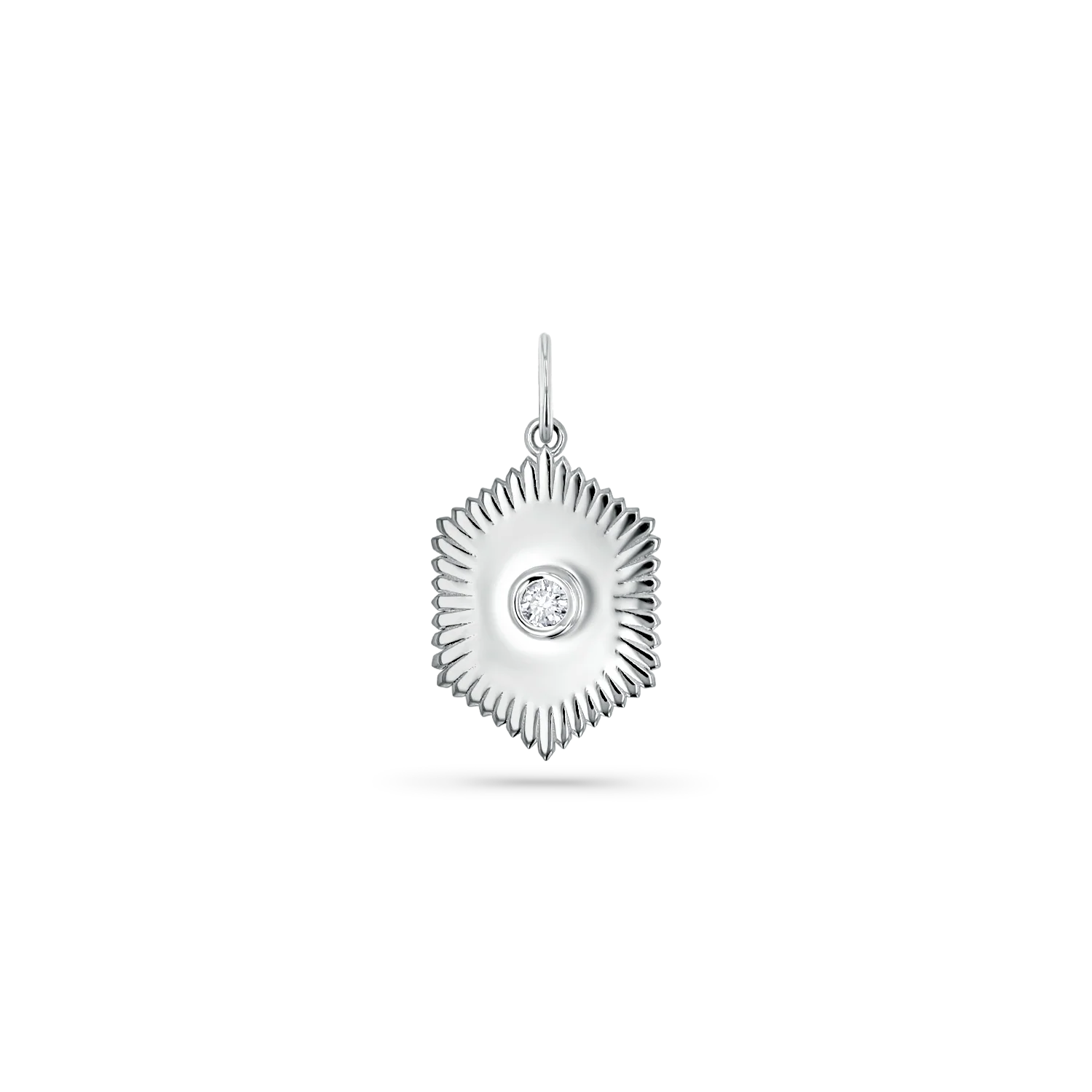 Sunburst Hexagon Diamond Solitaire Charm - Image 3