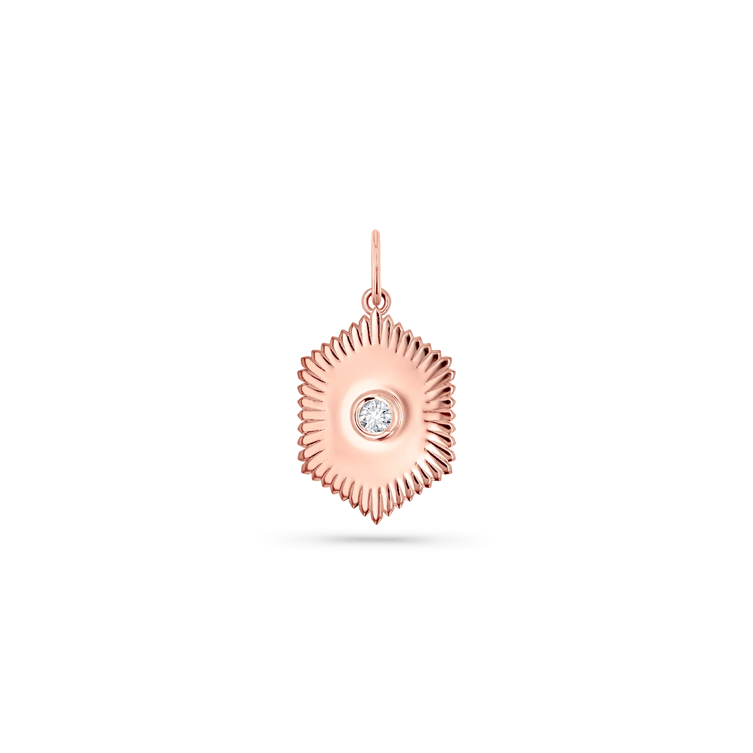 Sunburst Hexagon Diamond Solitaire Charm - Image 5