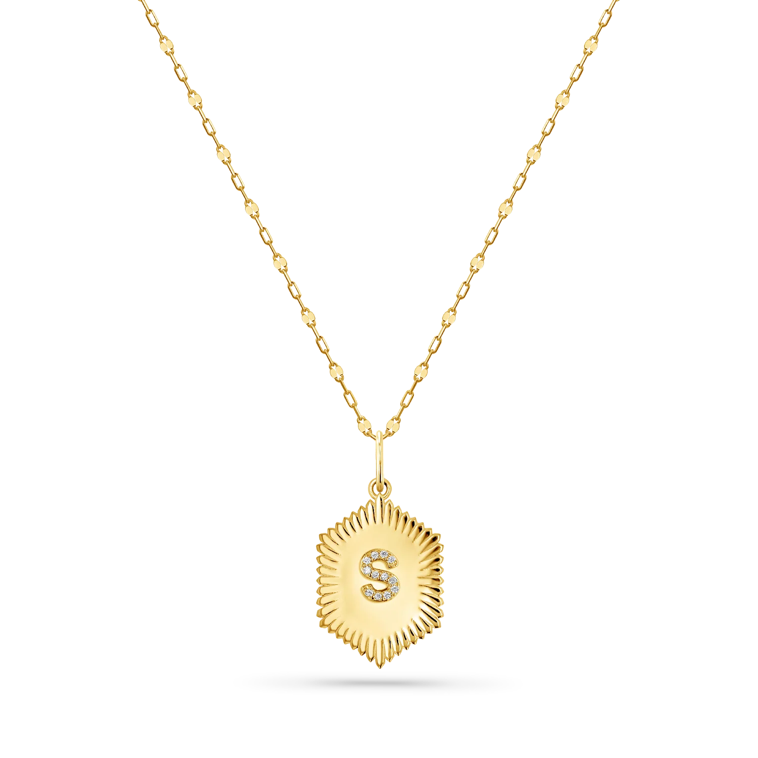 Sunburst Hexagon Letter Charm - Image 4
