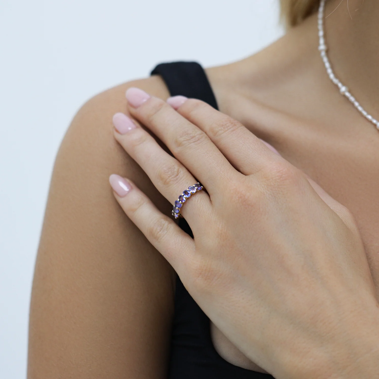 Tanzanite Oval Half Eternity Band - Image 7
