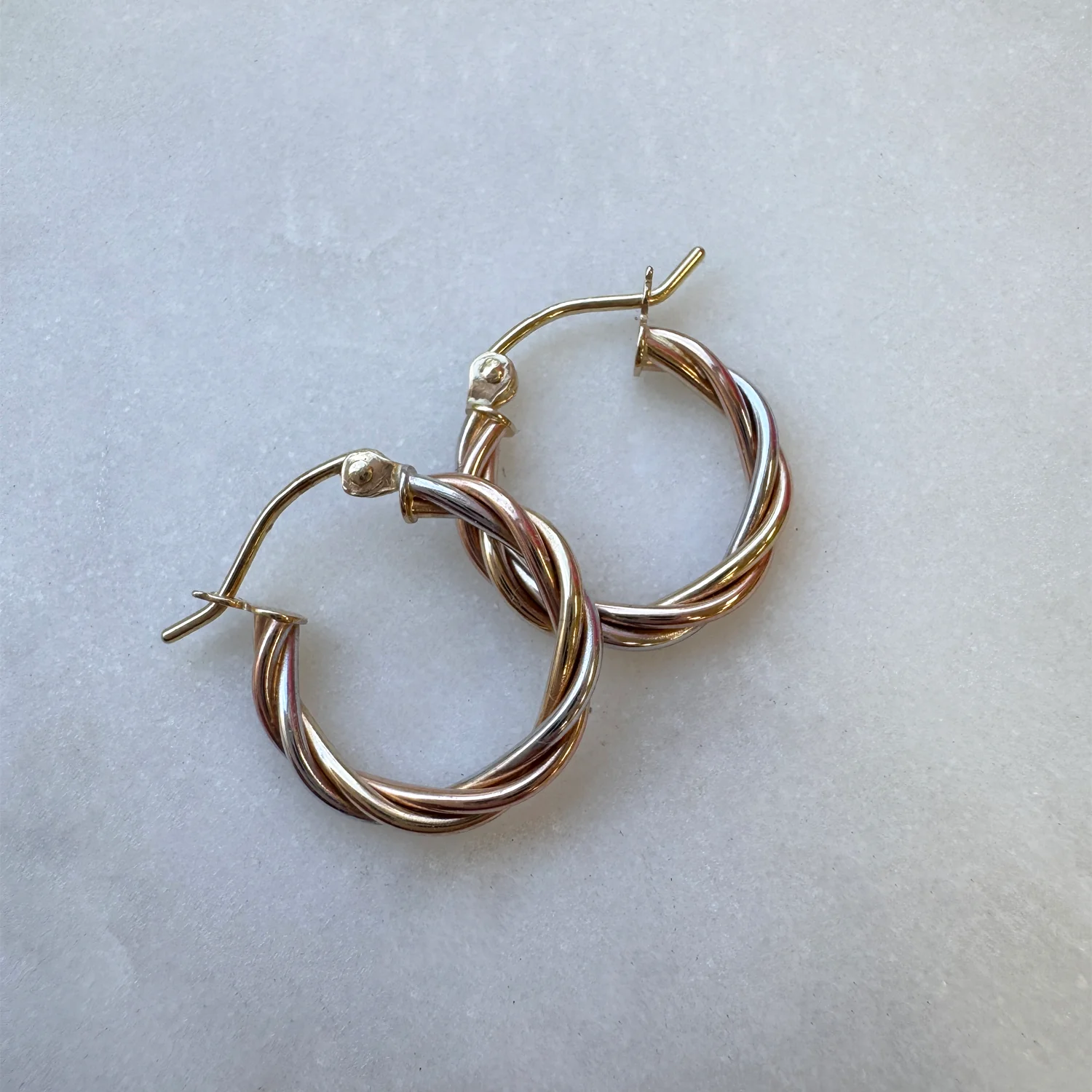 Tri-Color Twist Hoops - Image 2
