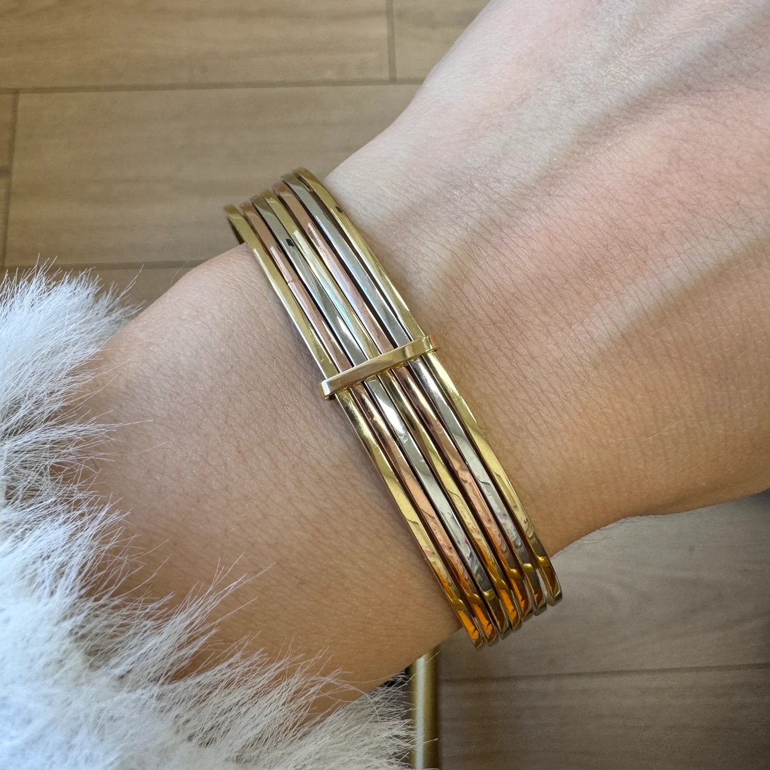 Tricolor Seven Stack Bangle - Image 2