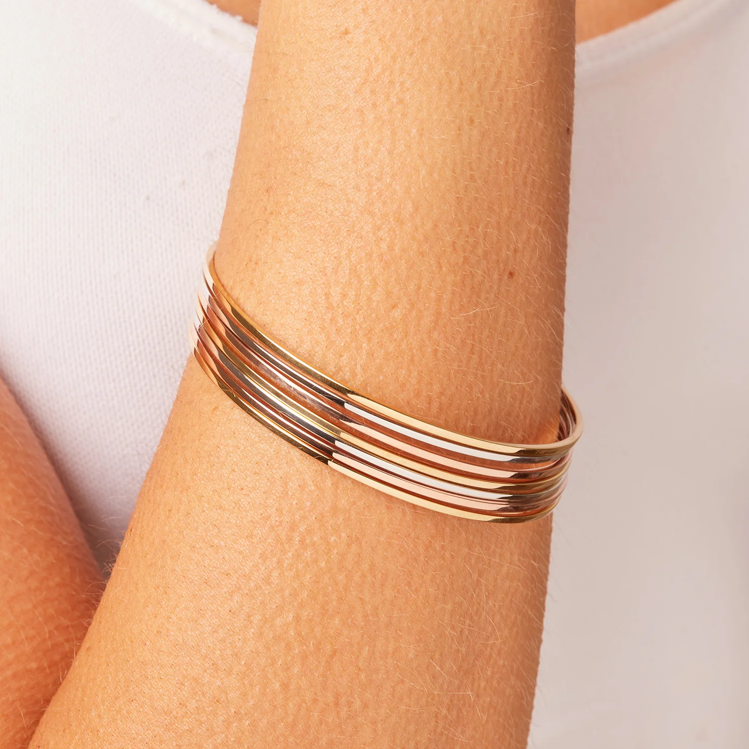 Tricolor Seven Stack Bangle - Image 3