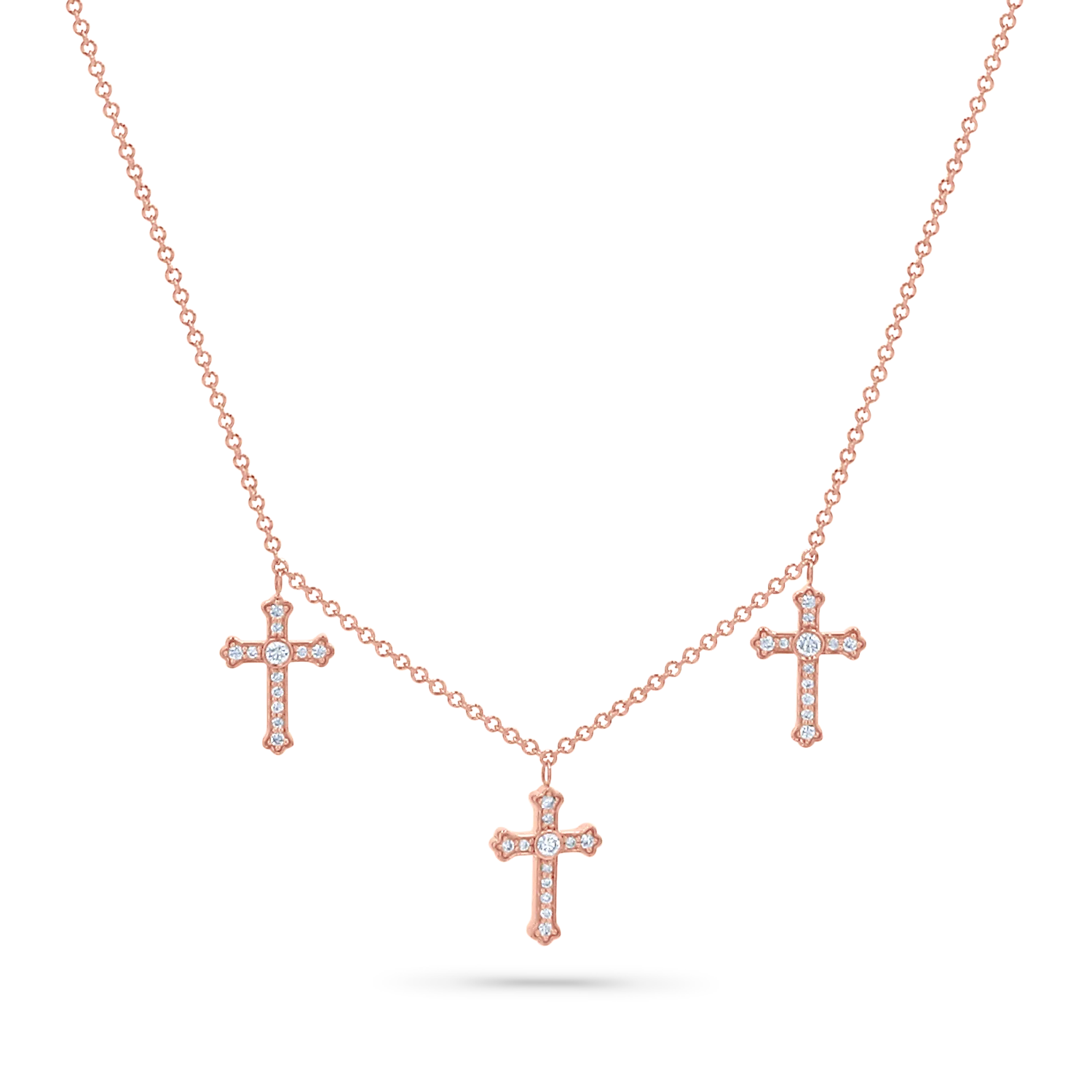 Trinity Diamond Cross Necklace - Image 2