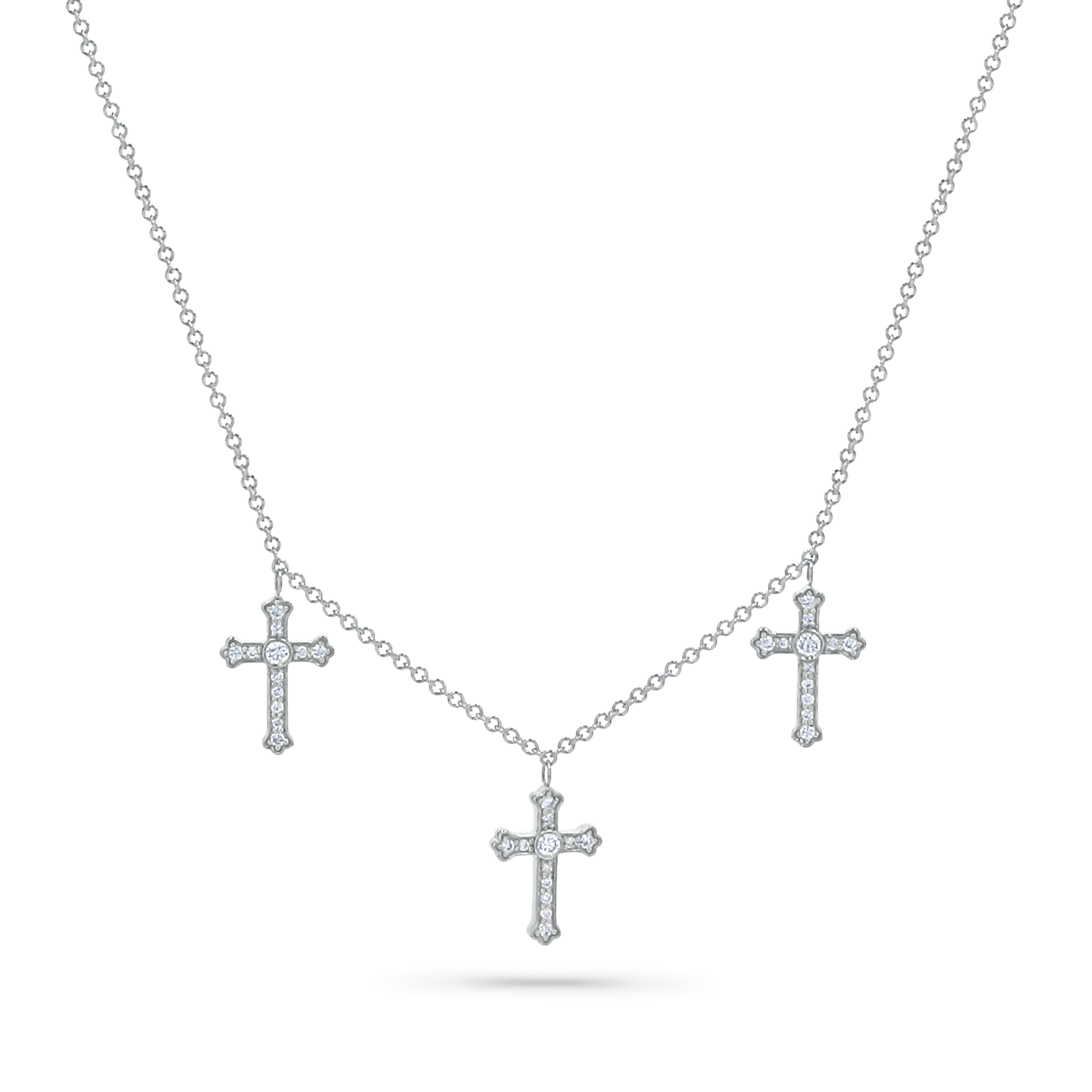 Trinity Diamond Cross Necklace - Image 3