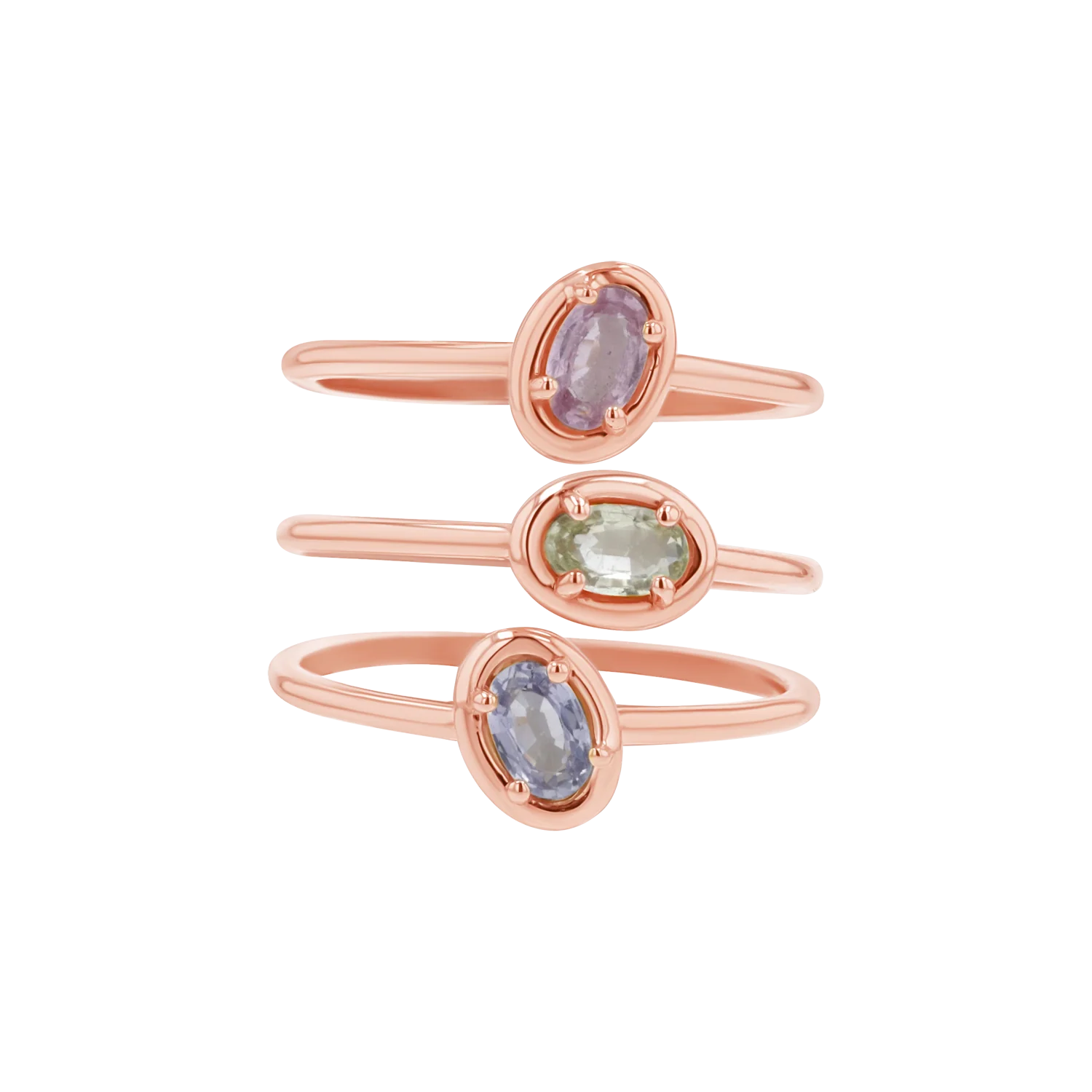 Trio Oval Sapphire Ring Set - Image 3