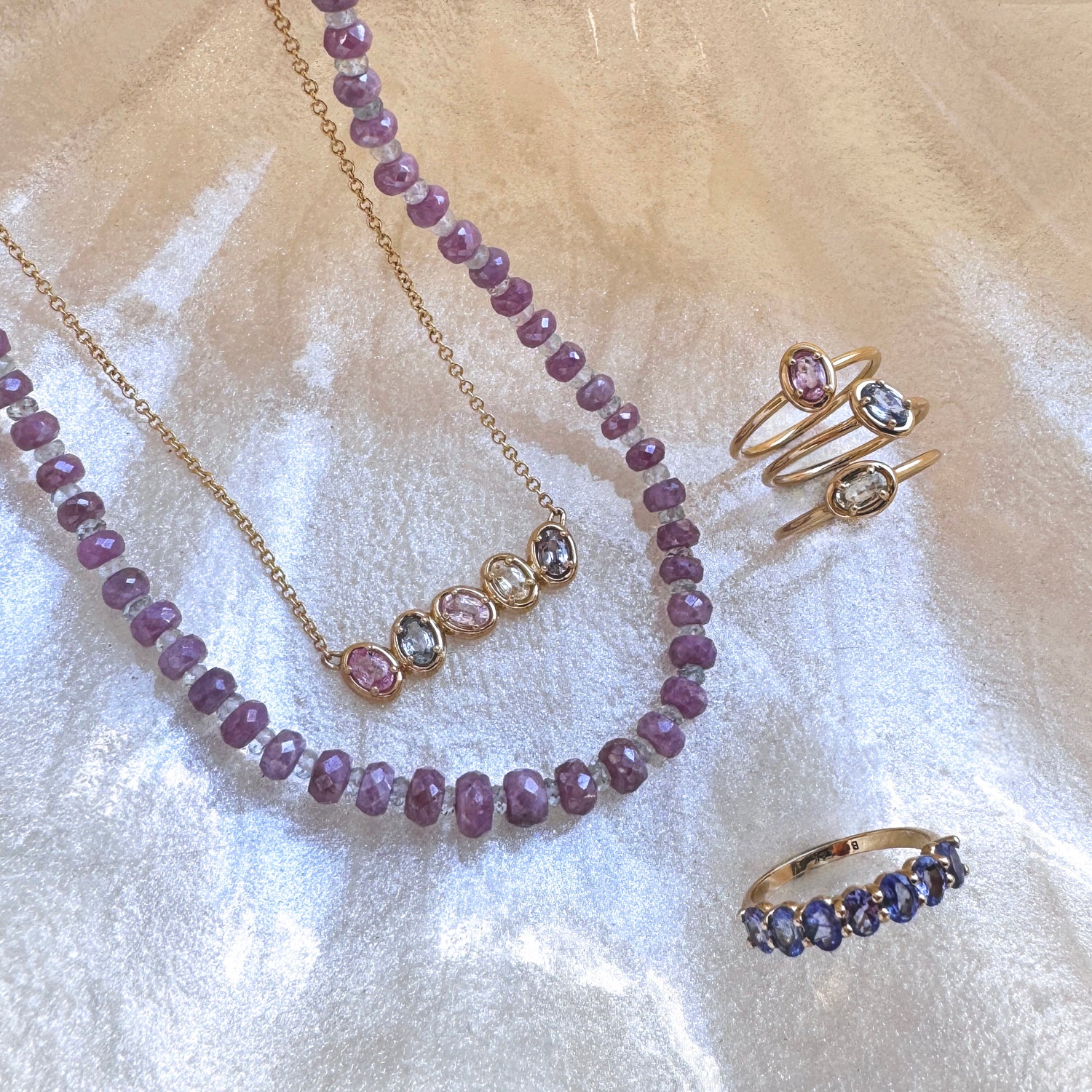 Trio Oval Sapphire Ring Set - Image 5