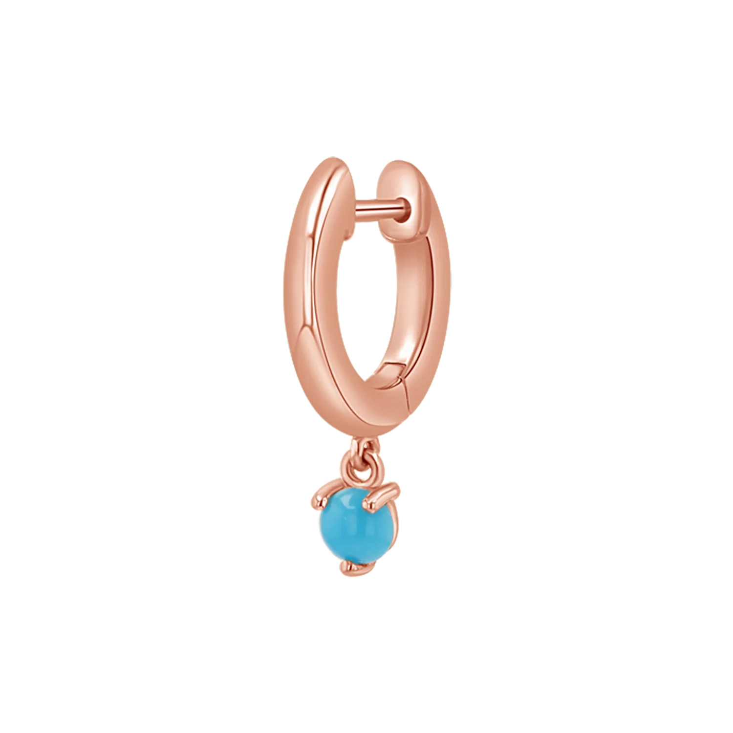 Turquoise Charm Drop Huggies - Image 6