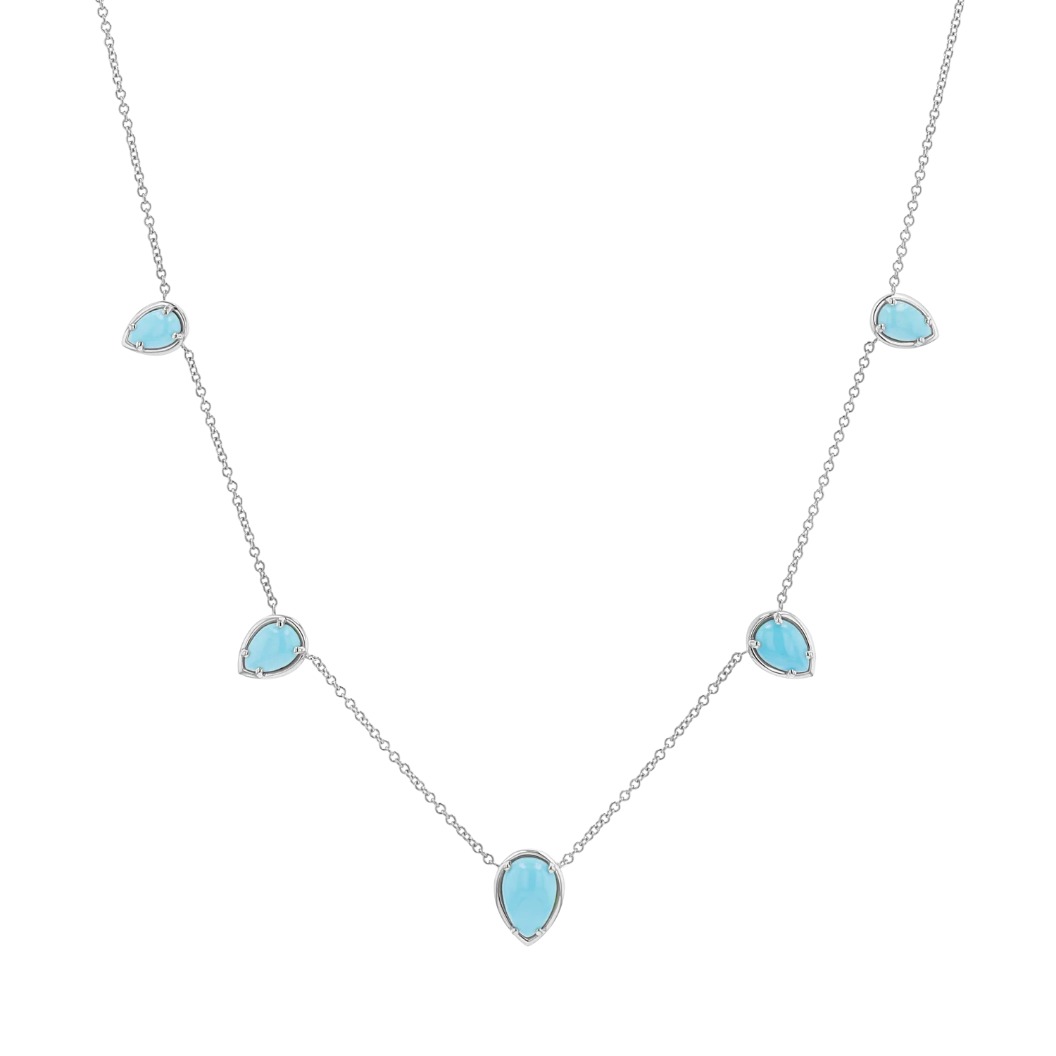 Turquoise Tear Drop Strand Necklace - Image 2