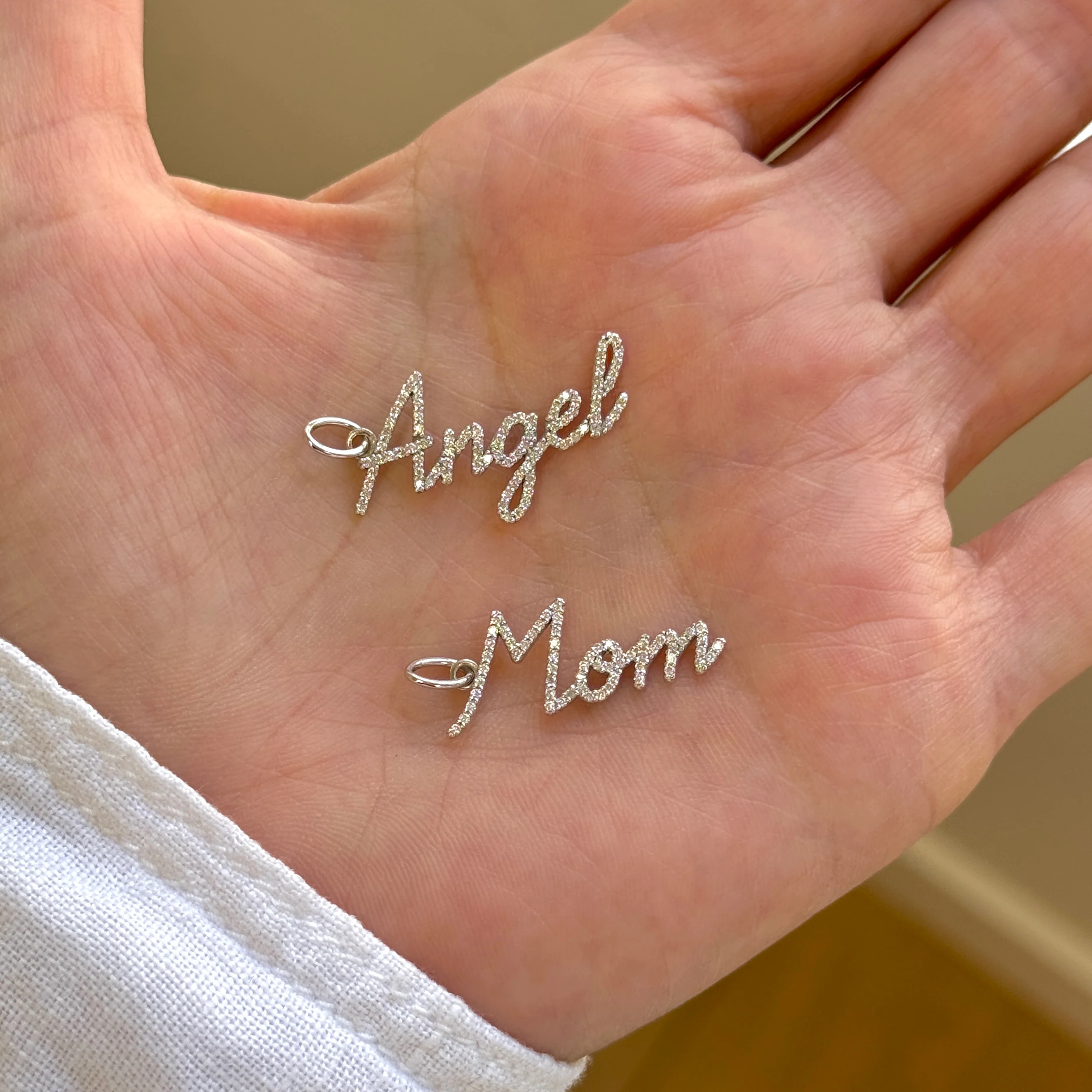 Vertical Diamond Script Name Charm - Image 5