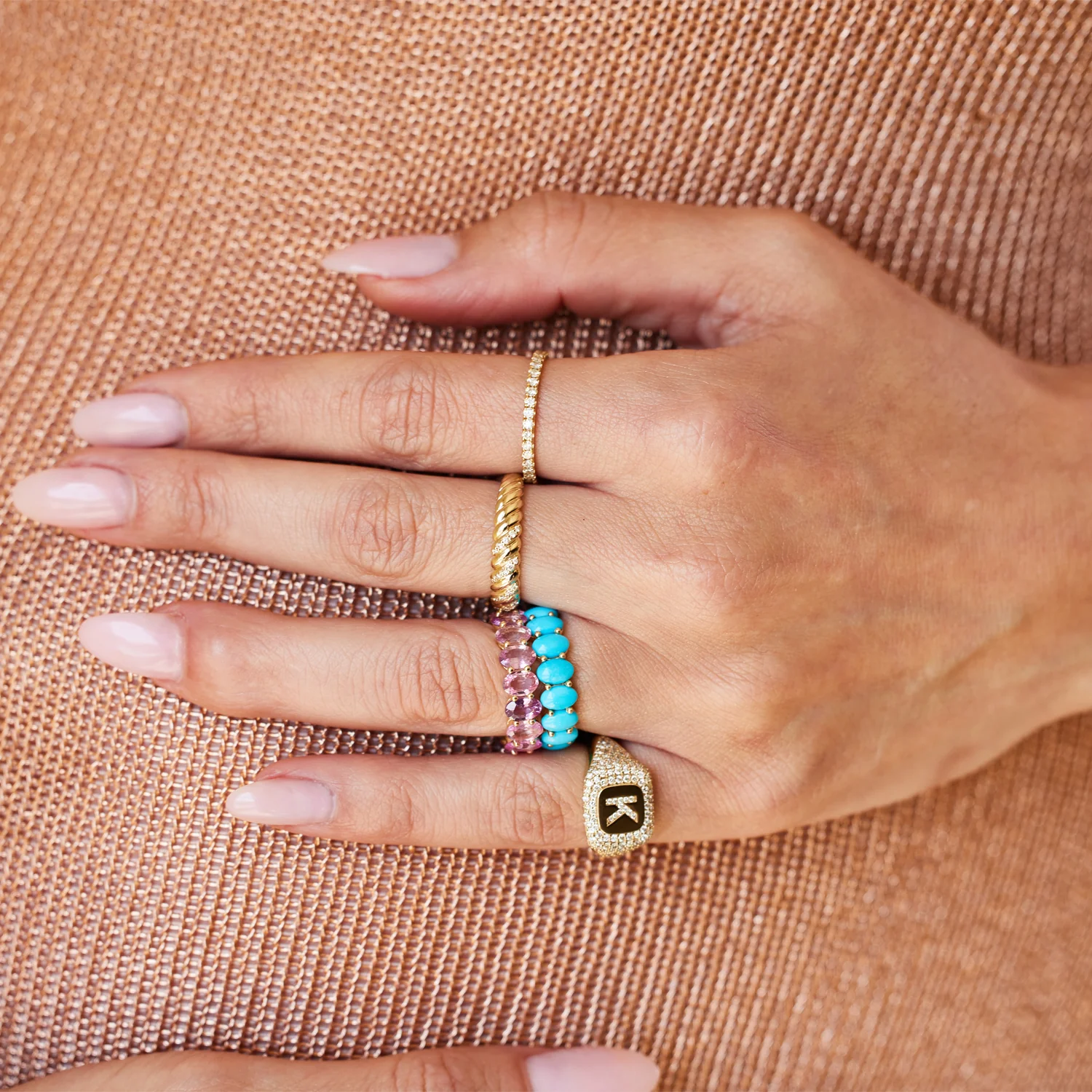 Wide Diamond Twist Ring - Image 6