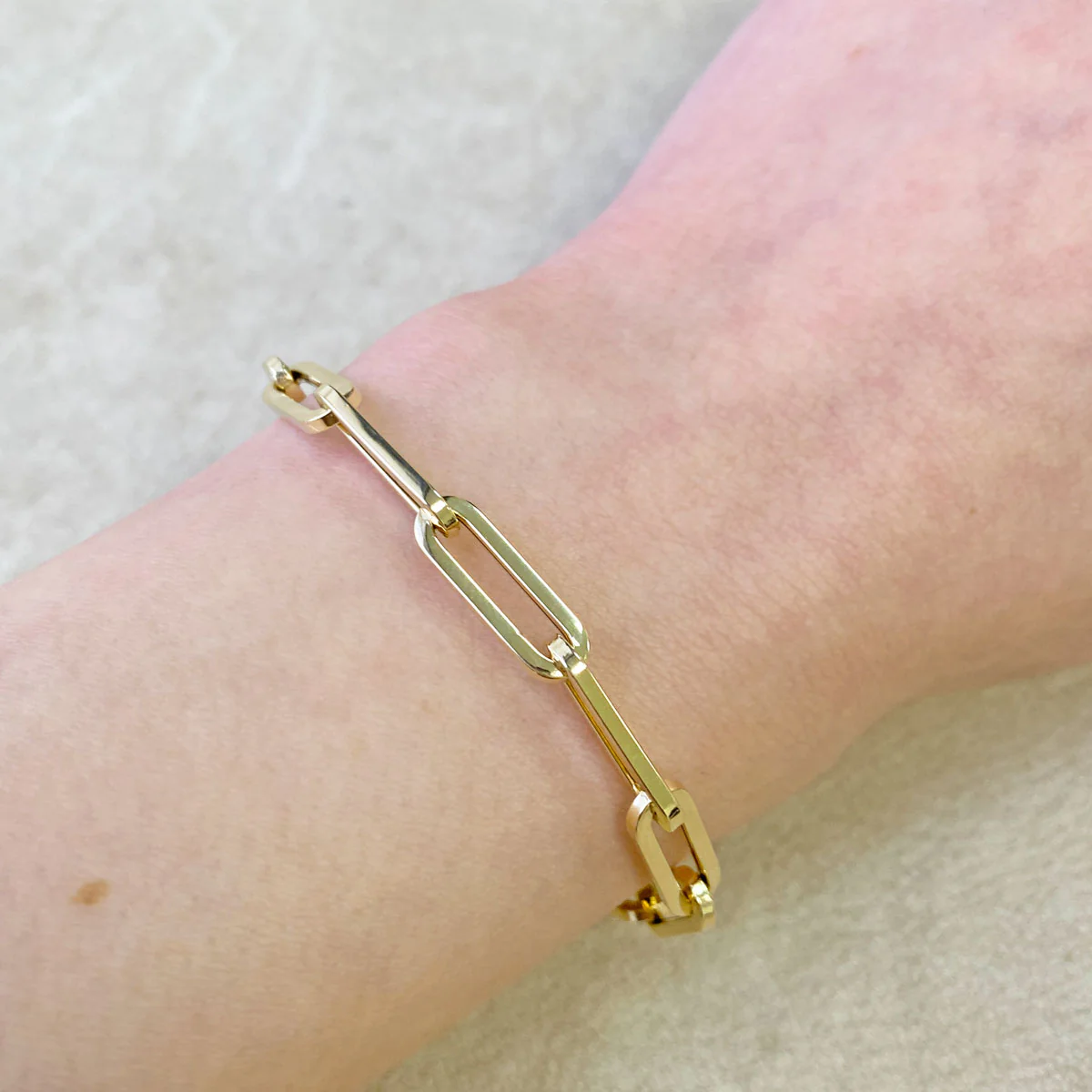 14K Grand Paper Clip Chain Bracelet - Image 4