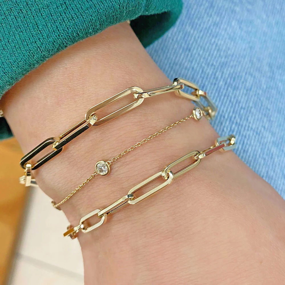 14K Grand Paper Clip Chain Bracelet - Image 5
