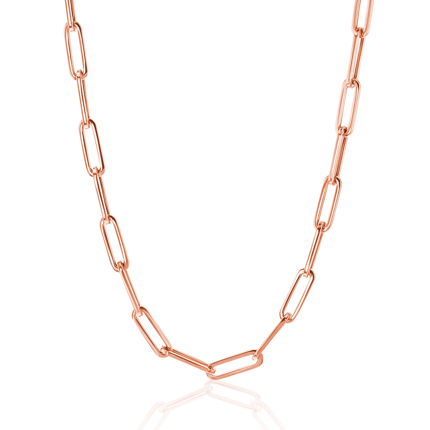 14K Large Paper Clip Chain Necklace - Image 3