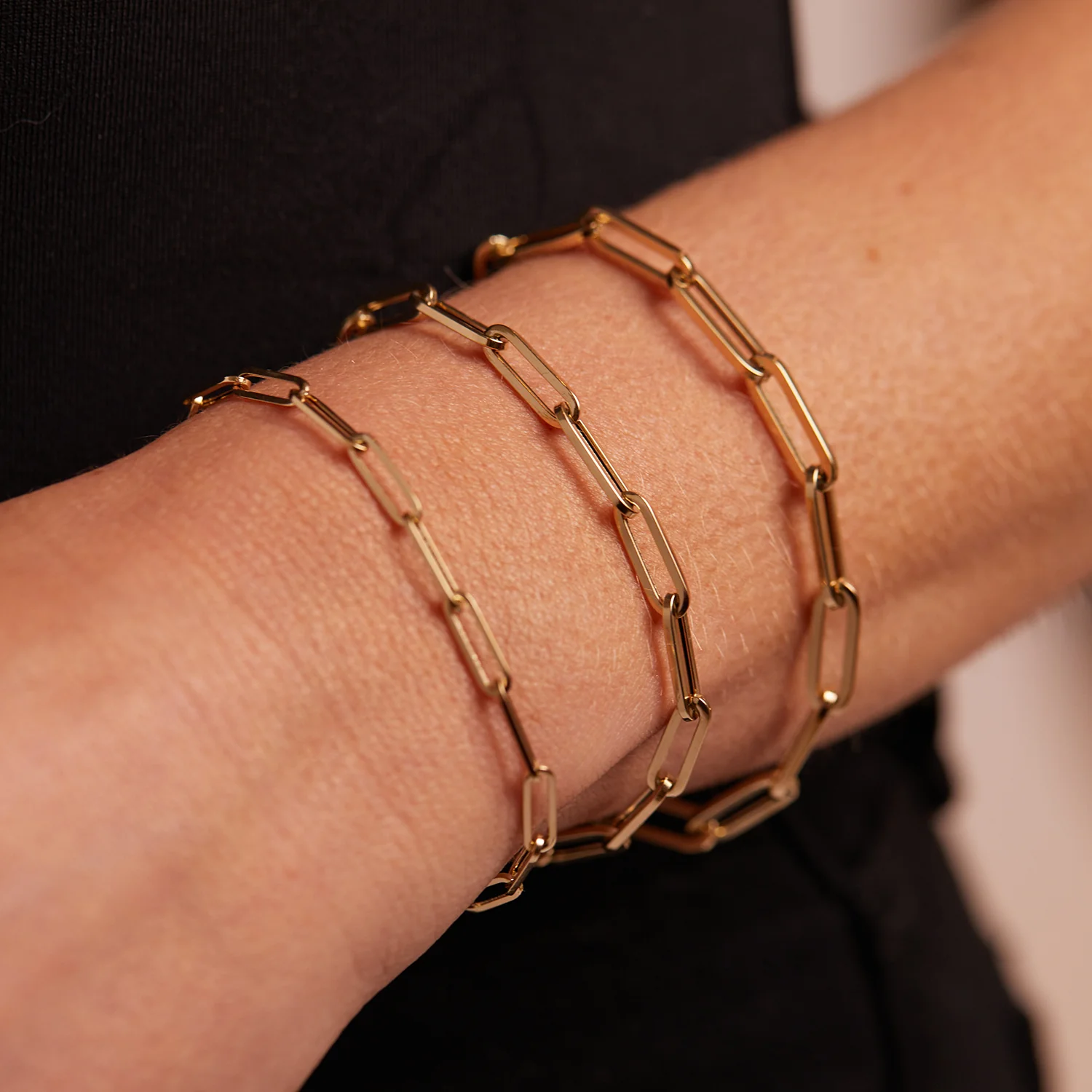 14K Paper Clip Chain Bracelet - Image 6