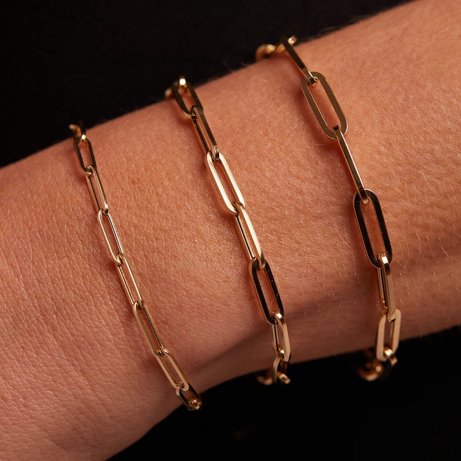 14K Paper Clip Chain Bracelet - Image 7