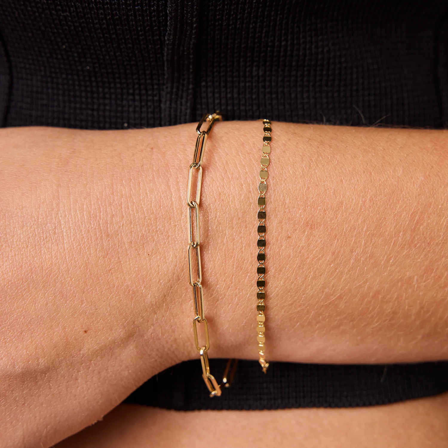14K Paper Clip Chain Bracelet - Image 8
