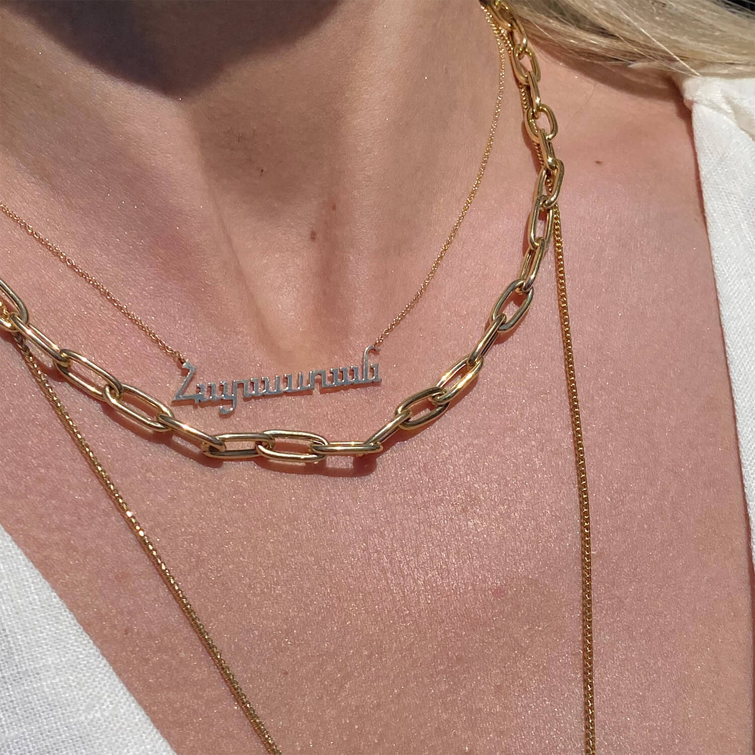 Personalized Armenian Letter Name Necklace - Image 4