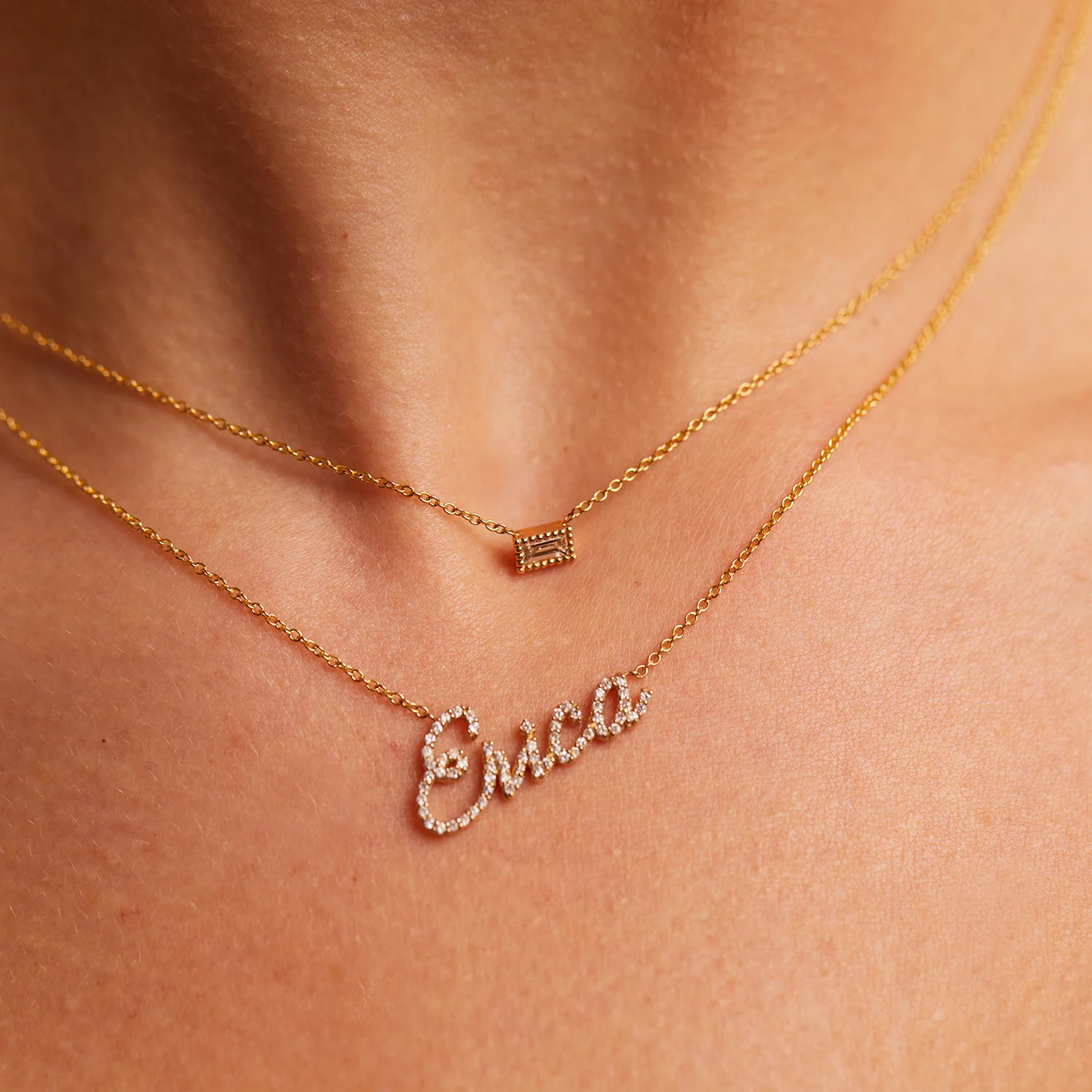 Baguette Diamond Necklace - Image 4