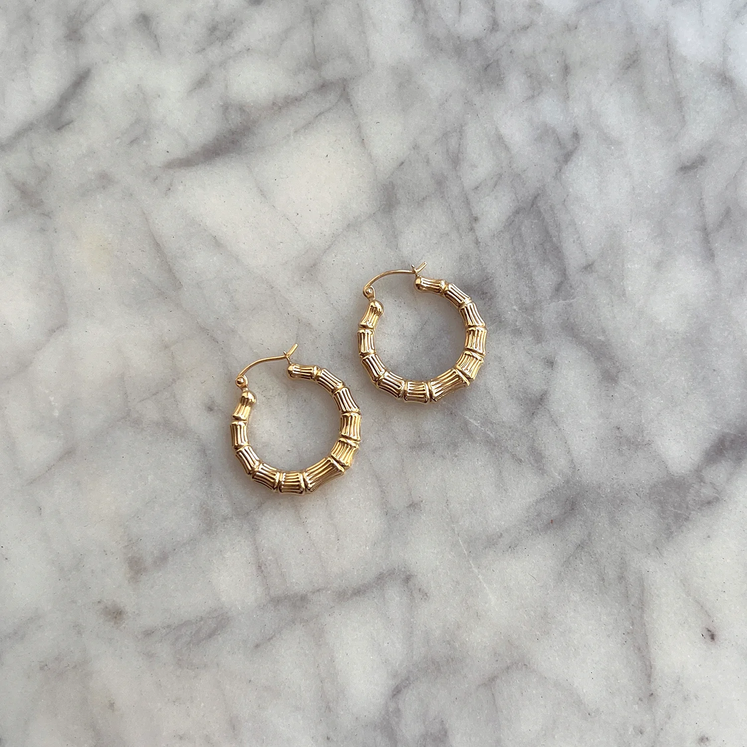 Bamboo Hoop Earrings - Image 2