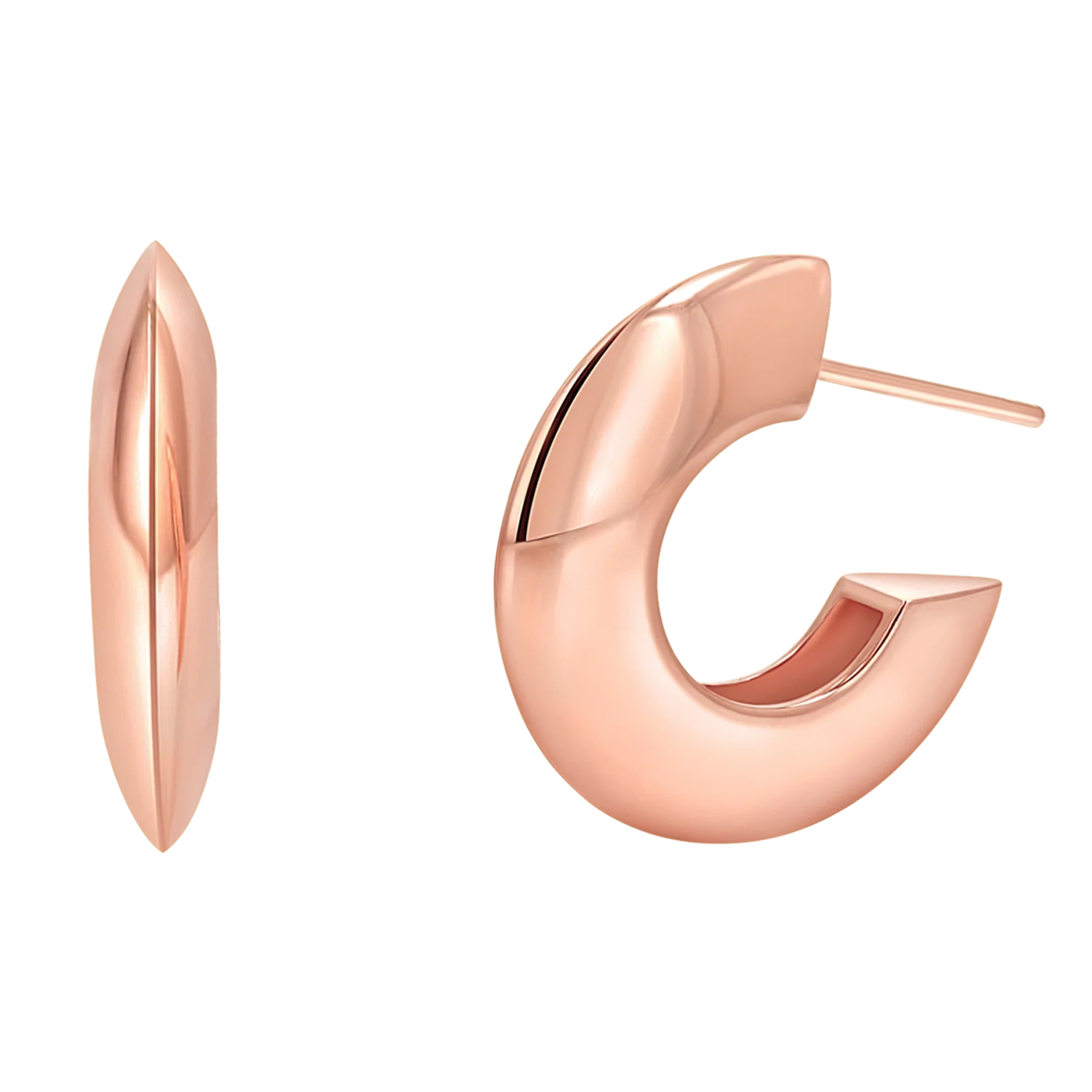 Crescent Dome Hoop Earrings - Image 3