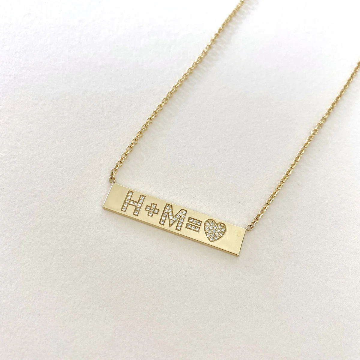 Custom Diamond Bar Necklace - Image 4