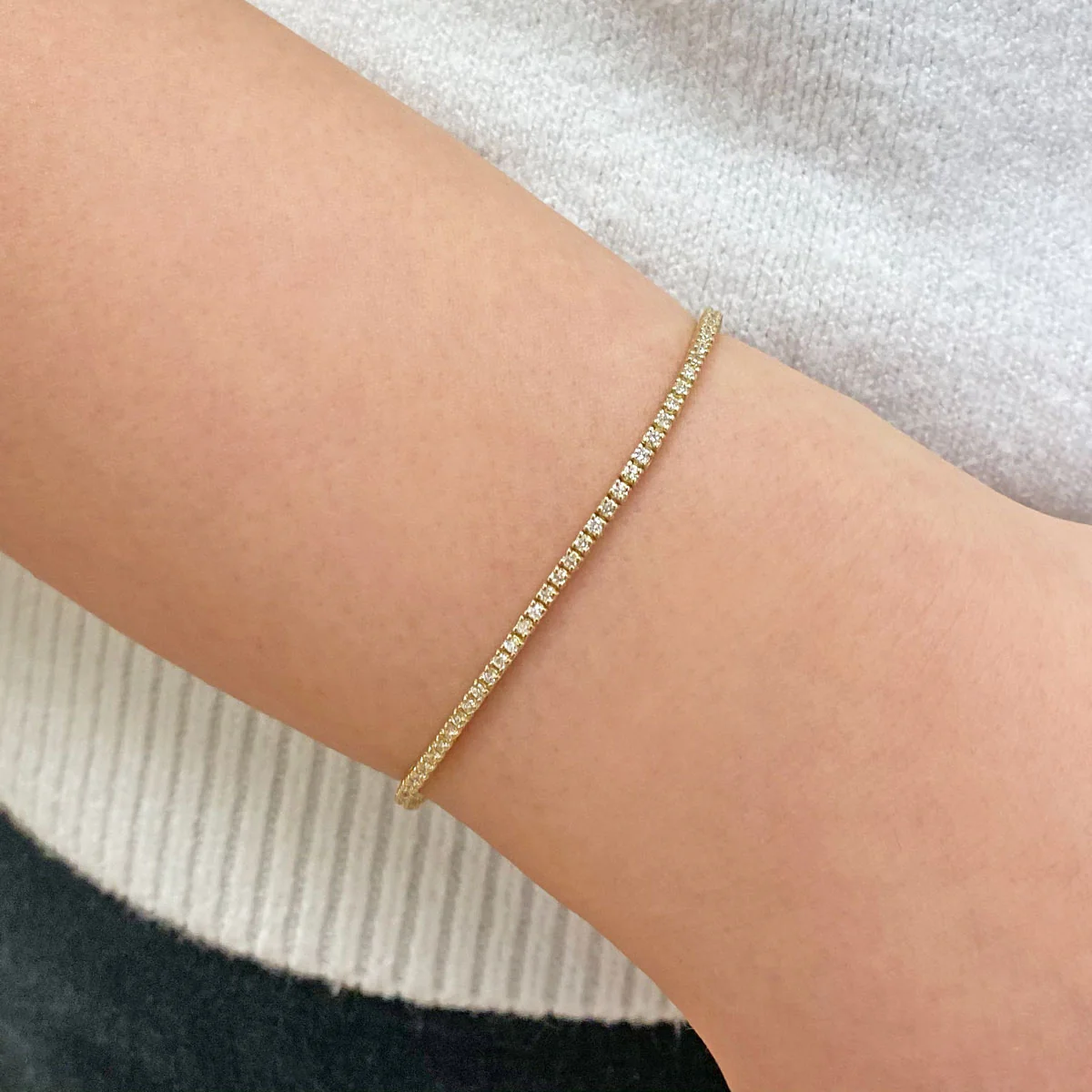 Dainty Diamond Tennis Bracelet - Image 6