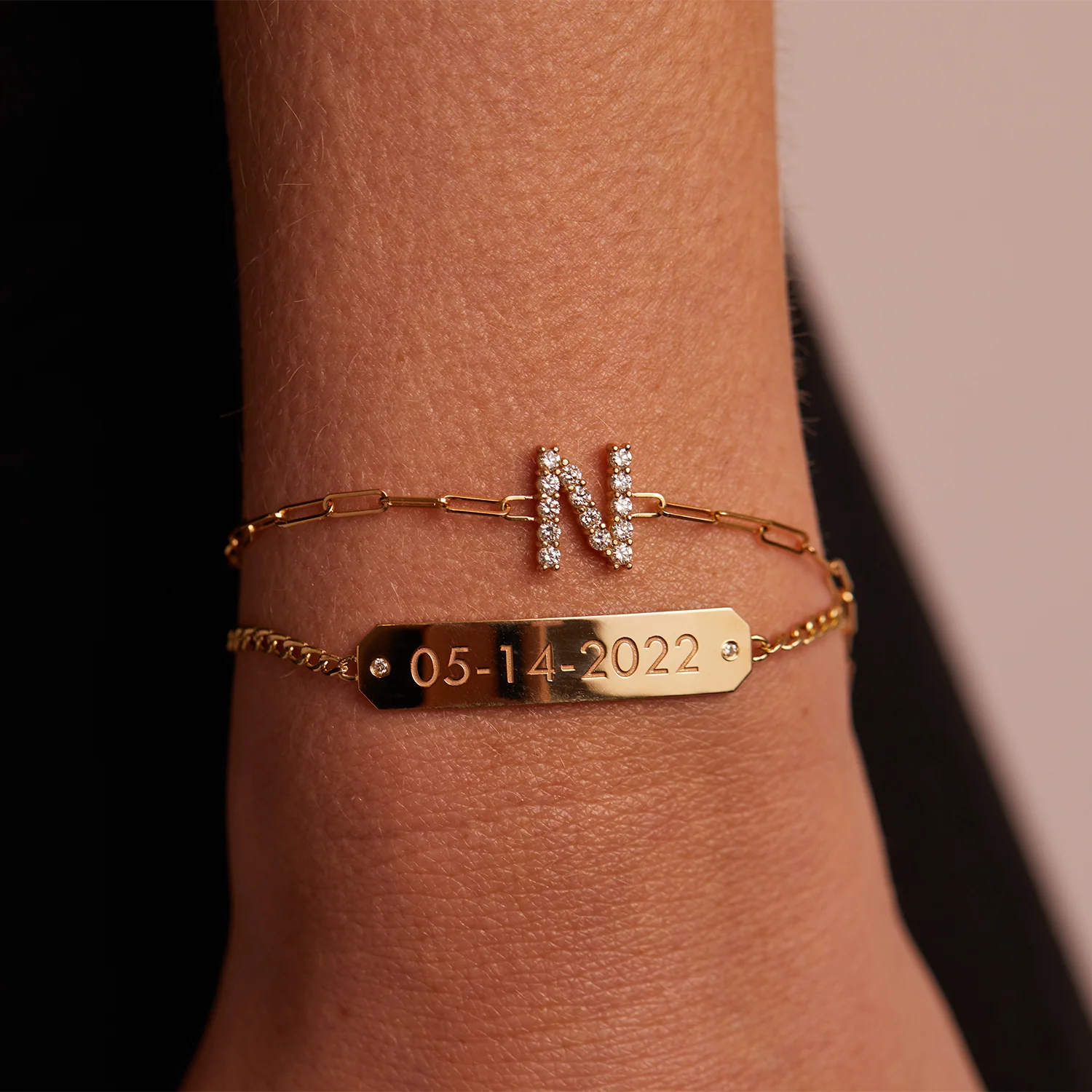 Cuban Link Diamond ID Bracelet - Image 3