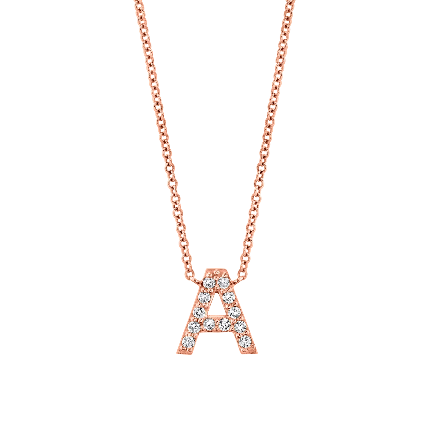 Diamond Pave Letter Necklace - Image 3