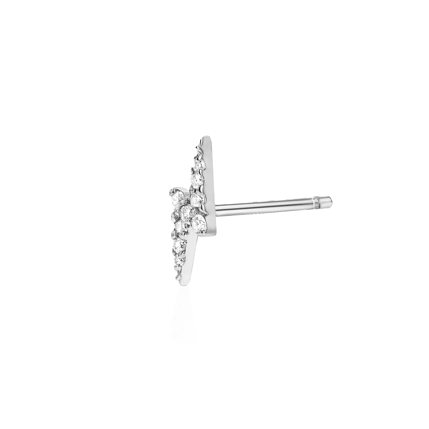 Diamond Lightning Bolt Stud Earrings - Image 5