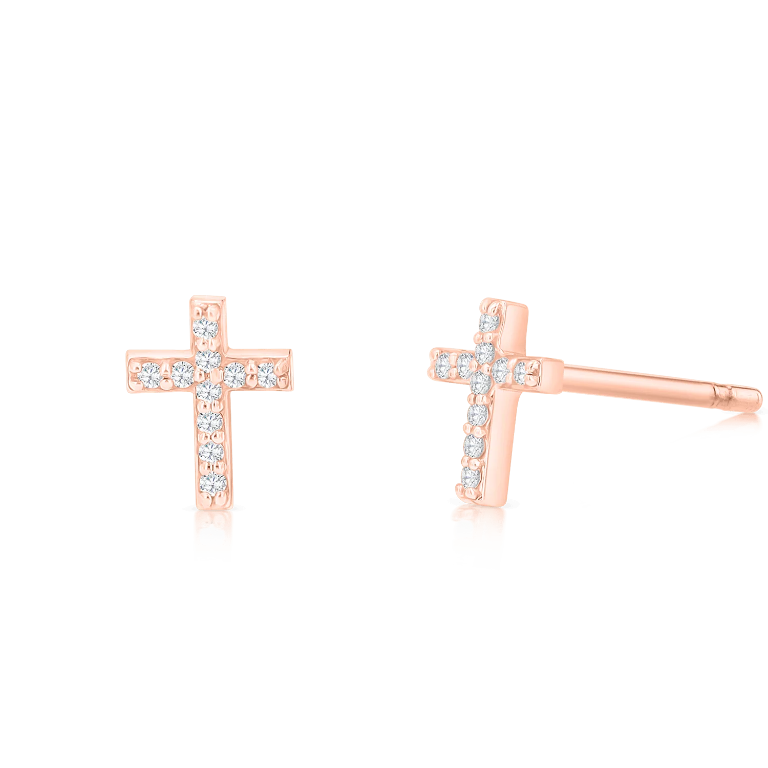 Diamond Pave Cross Earrings - Image 3