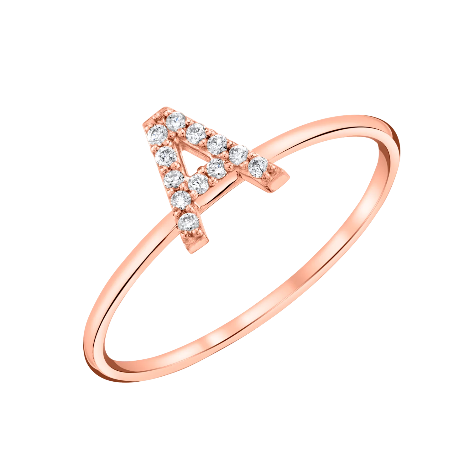 Diamond Pave Letter Ring - Image 3