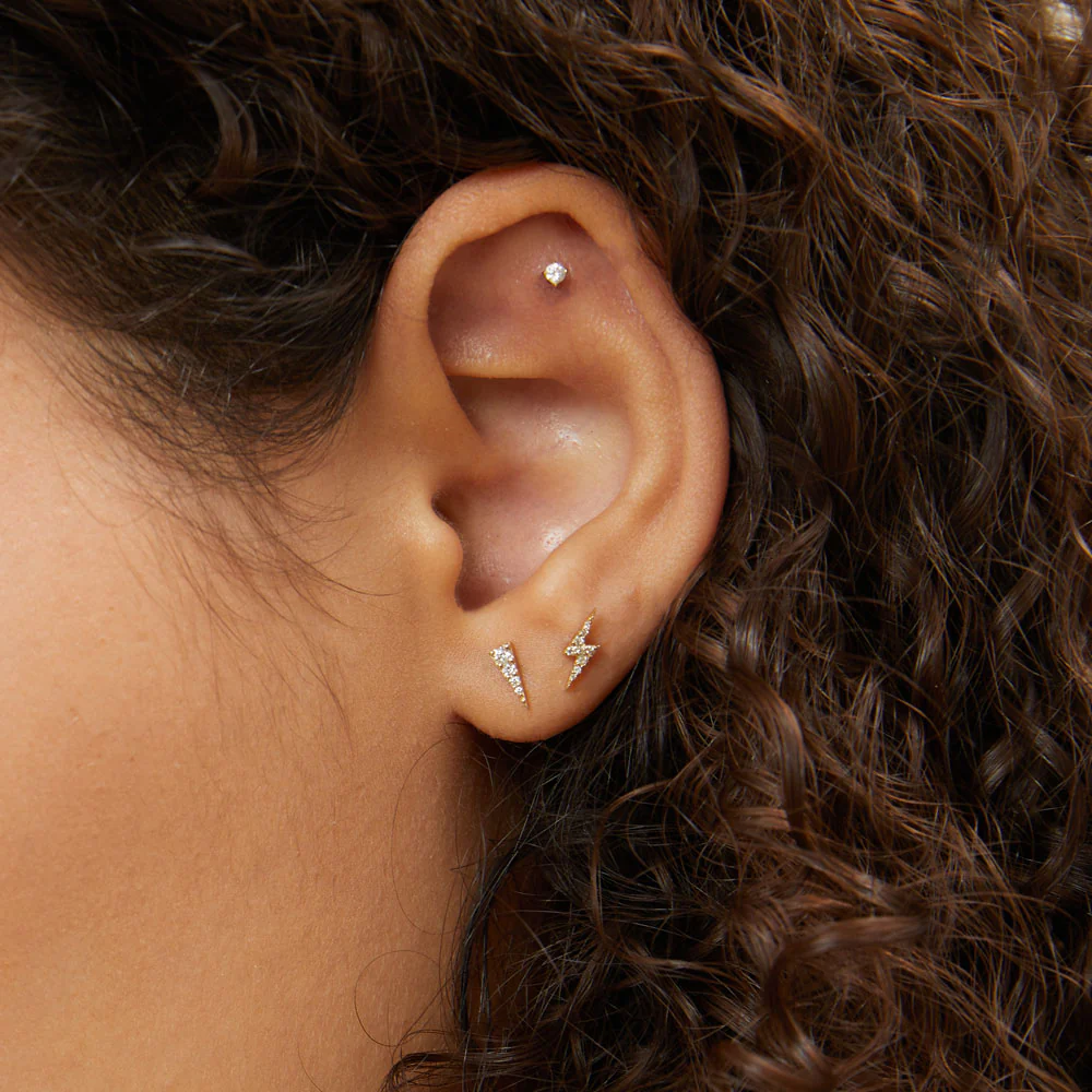 Diamond Spike Stud Earrings - Image 4
