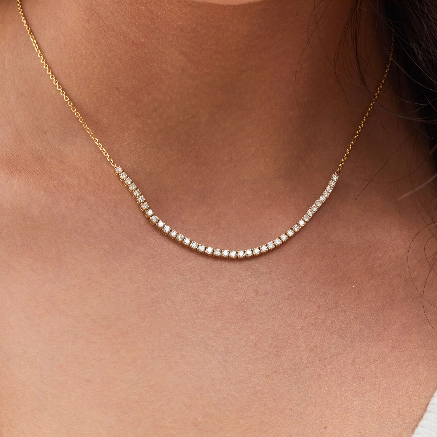 Large Diamond Tennis Chain Necklace - Image 5