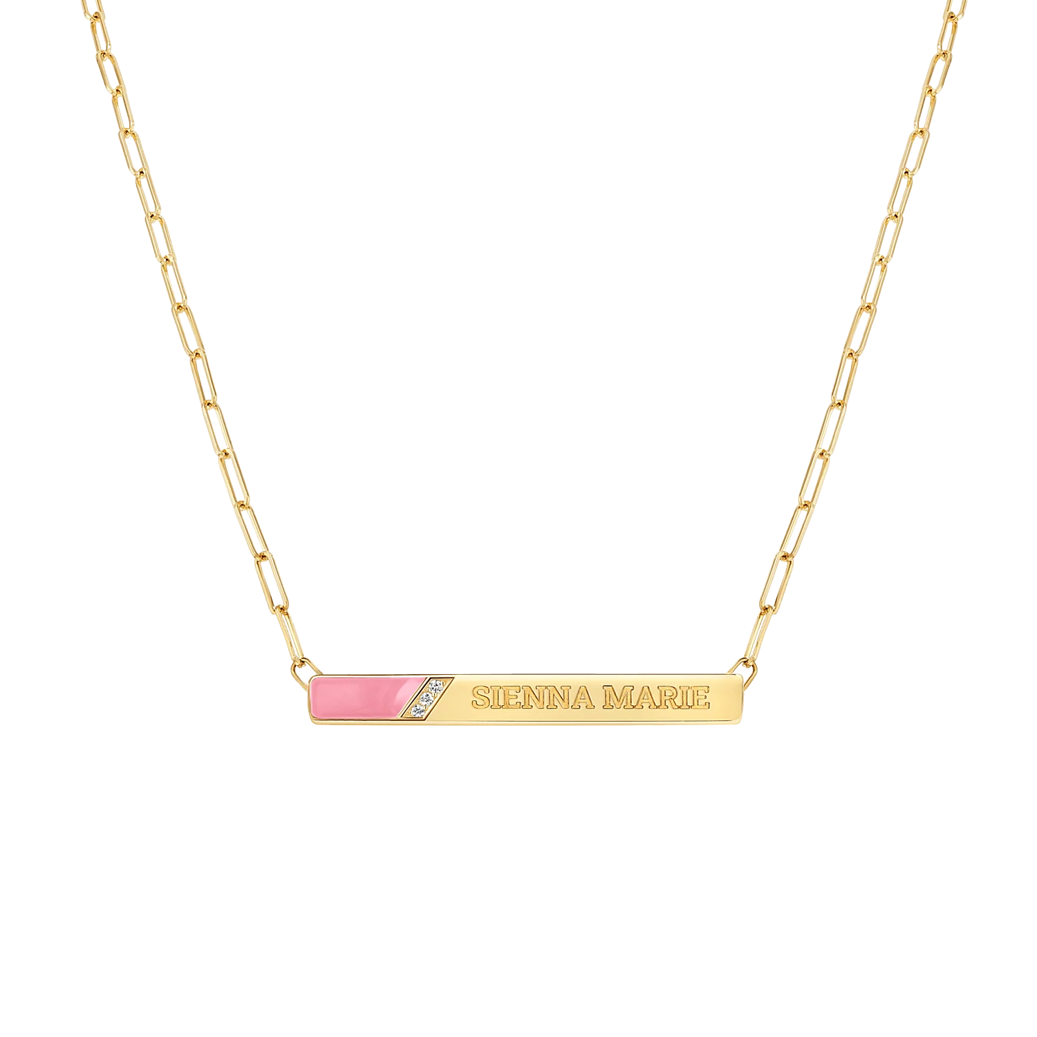 Slash Engravable Necklace with Diamond Accents - Image 14