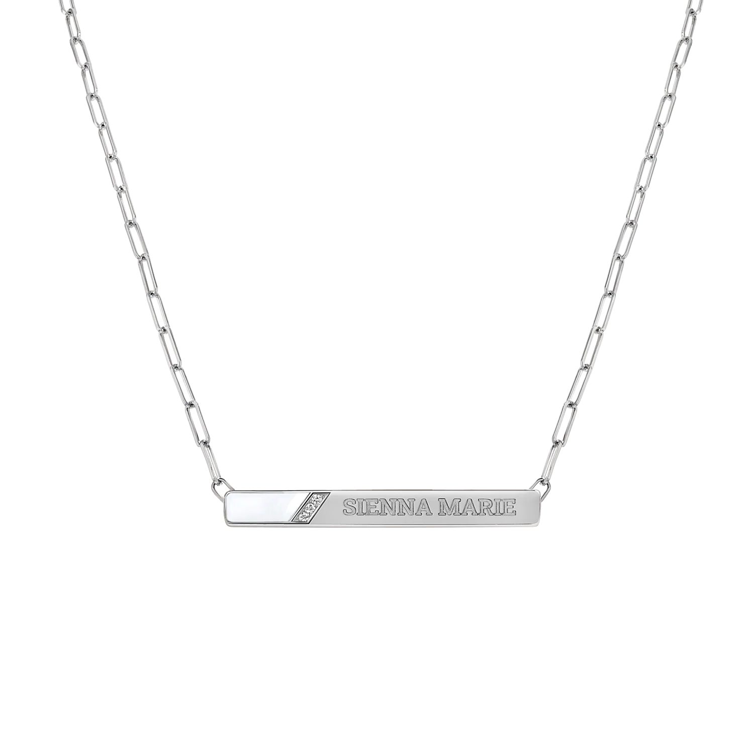 Slash Engravable Necklace with Diamond Accents - Image 16