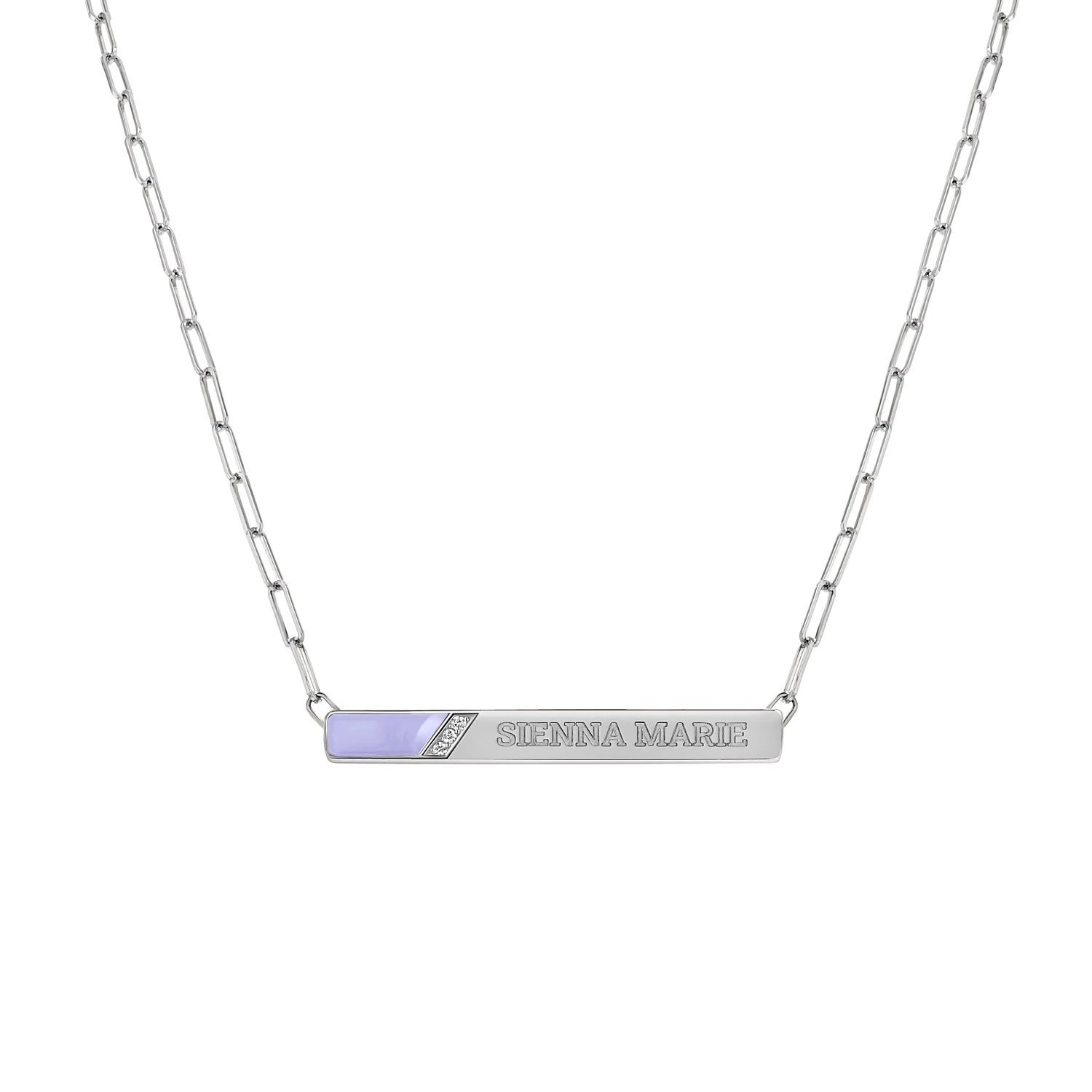 Slash Engravable Necklace with Diamond Accents - Image 17