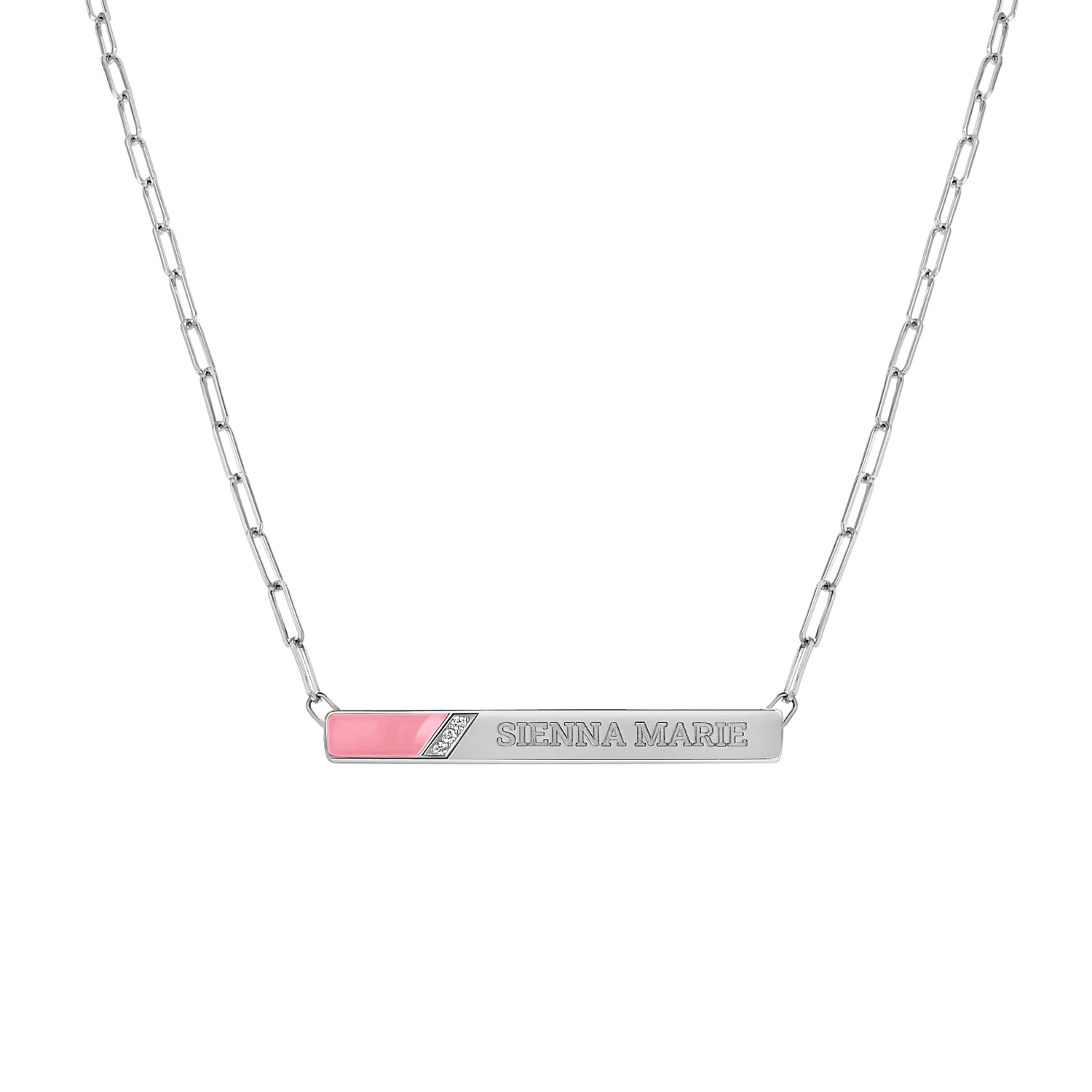 Slash Engravable Necklace with Diamond Accents - Image 26