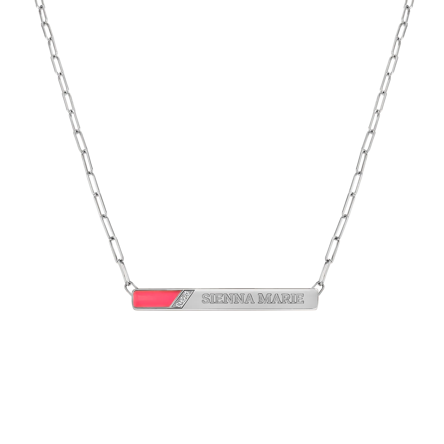 Slash Engravable Necklace with Diamond Accents - Image 3