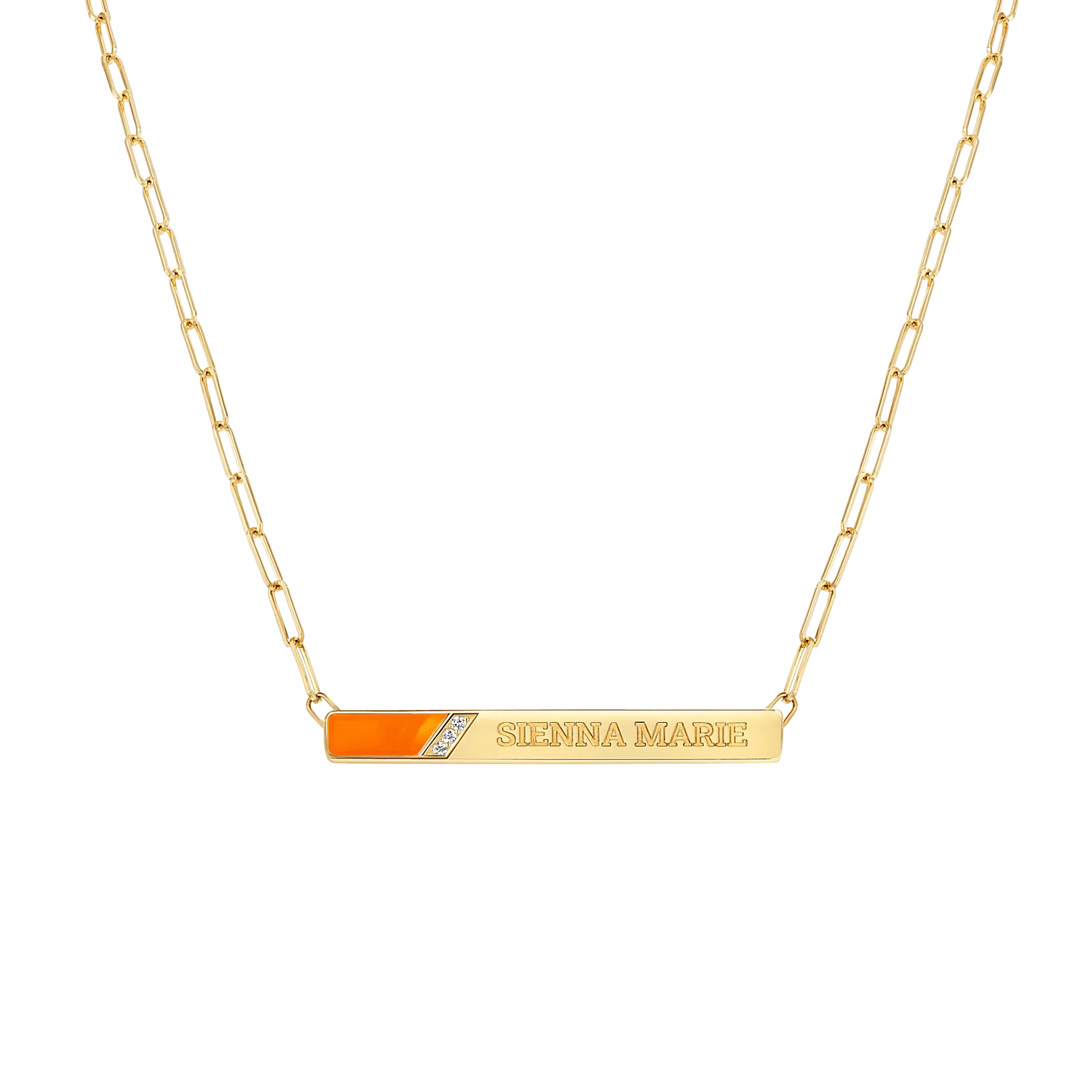 Slash Engravable Necklace with Diamond Accents - Image 9