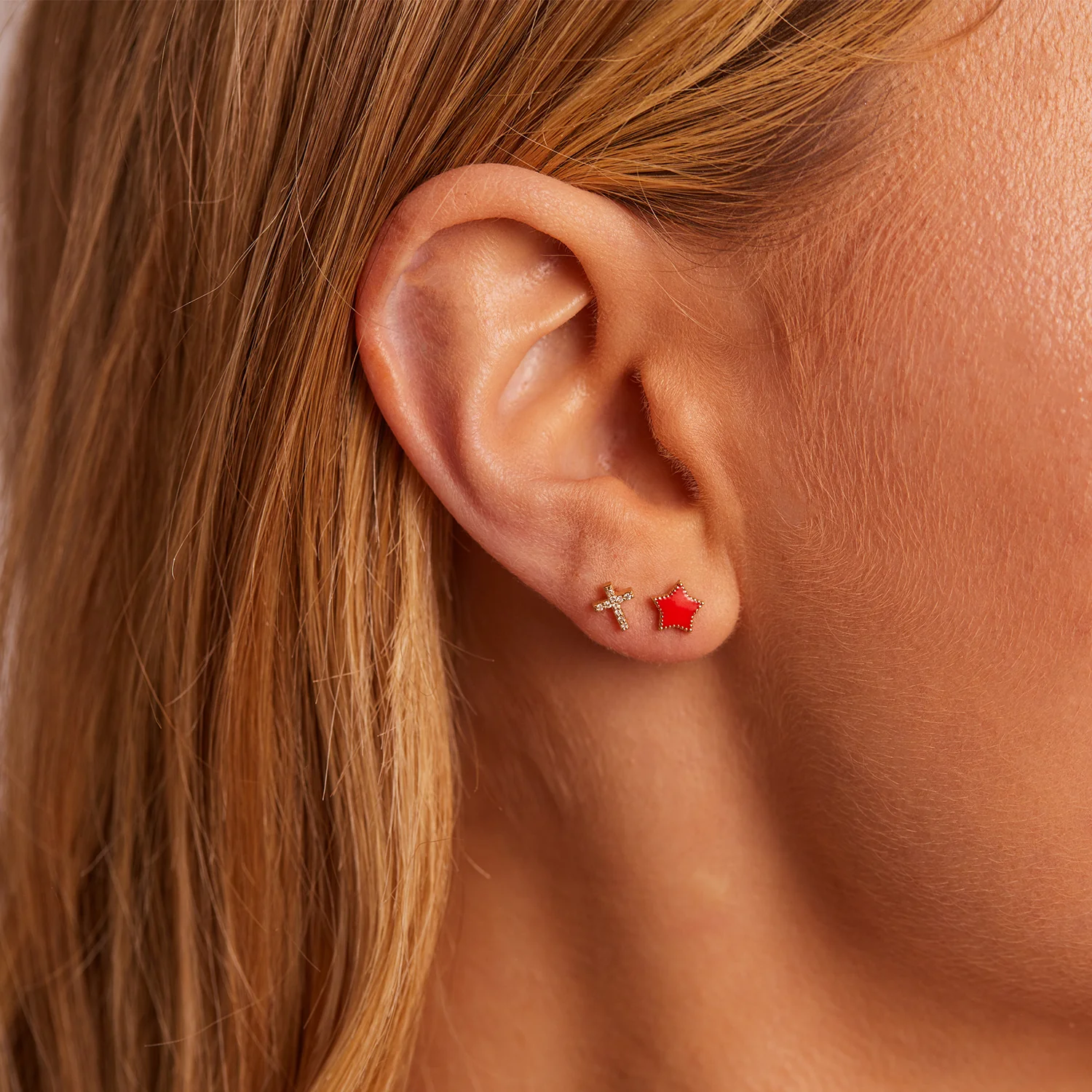 Enamel Star Earrings - Image 7