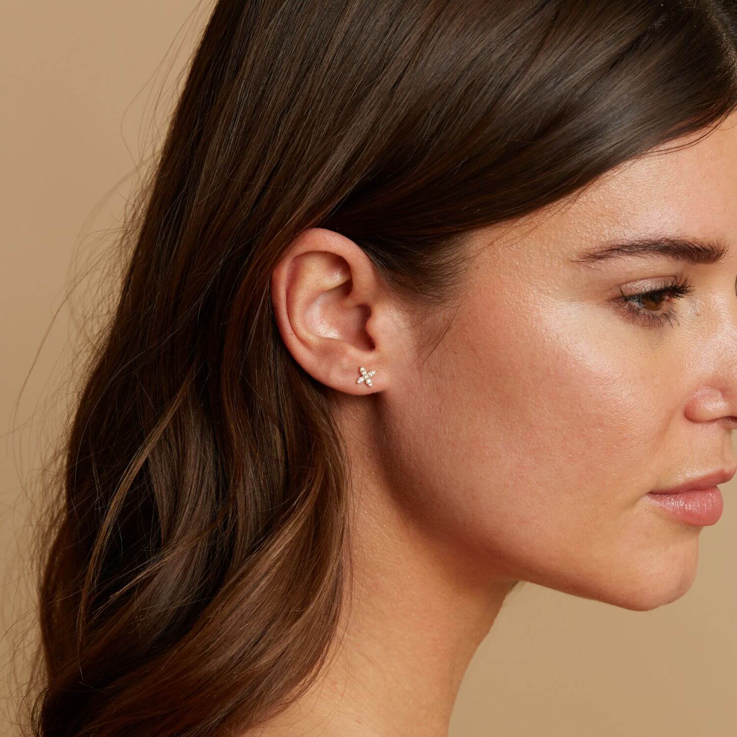 Floral Diamond Studs - Image 4