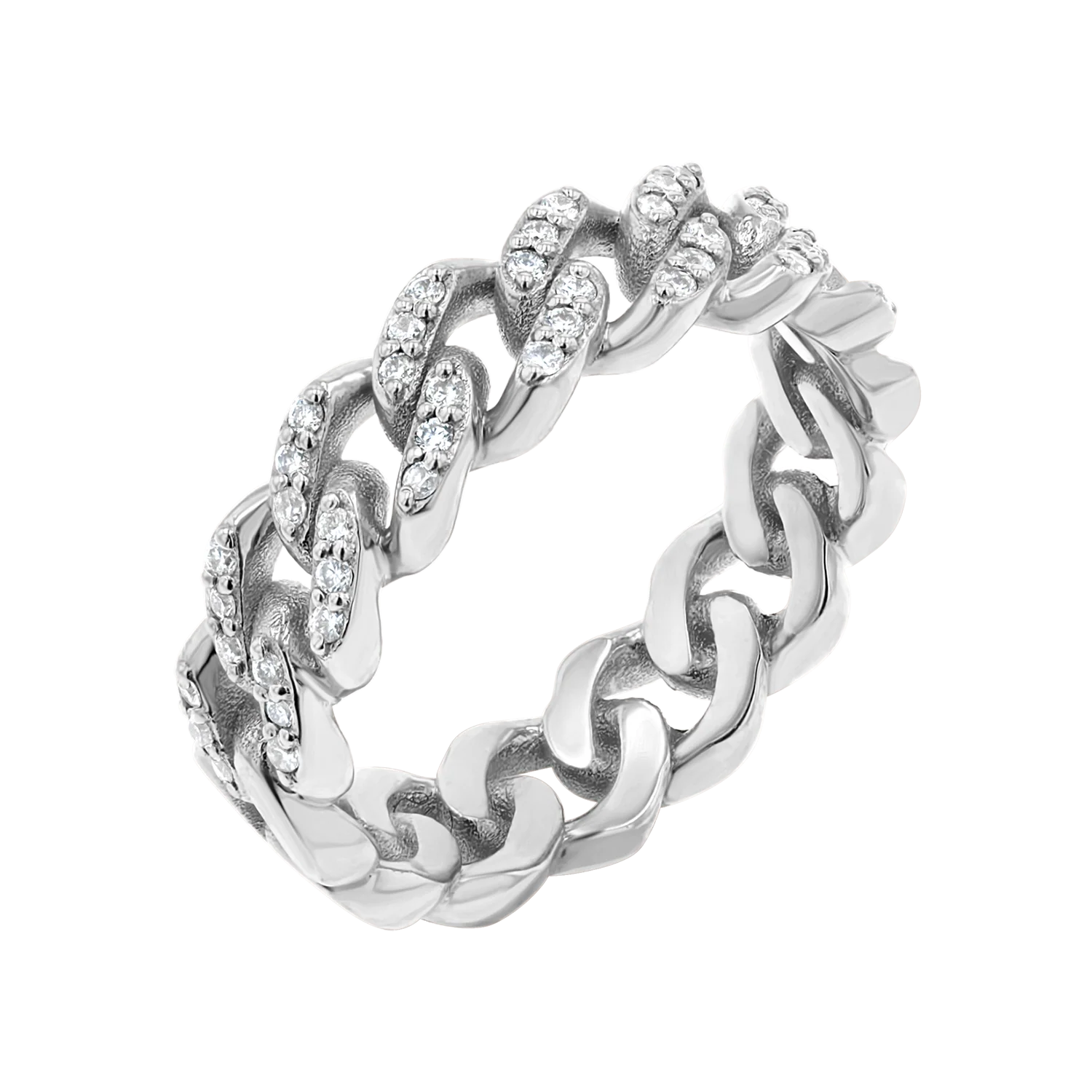Grand Cuban Link Diamond Pave Ring - Image 2