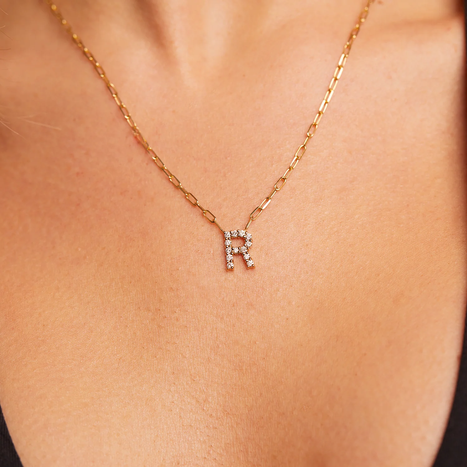 Grand Initial Paper Clip Necklace - Image 6