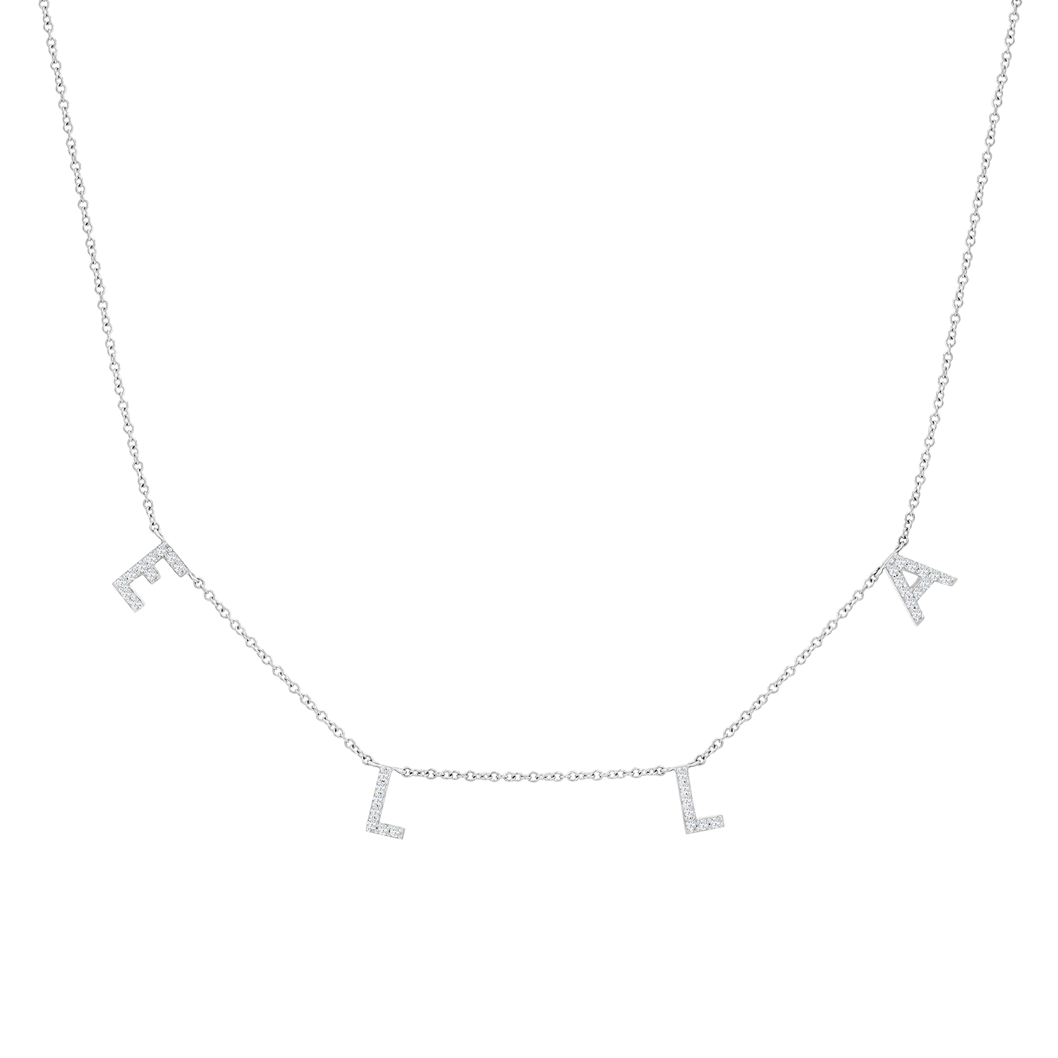 Kids Diamond Spaced Letter Necklace - Image 2