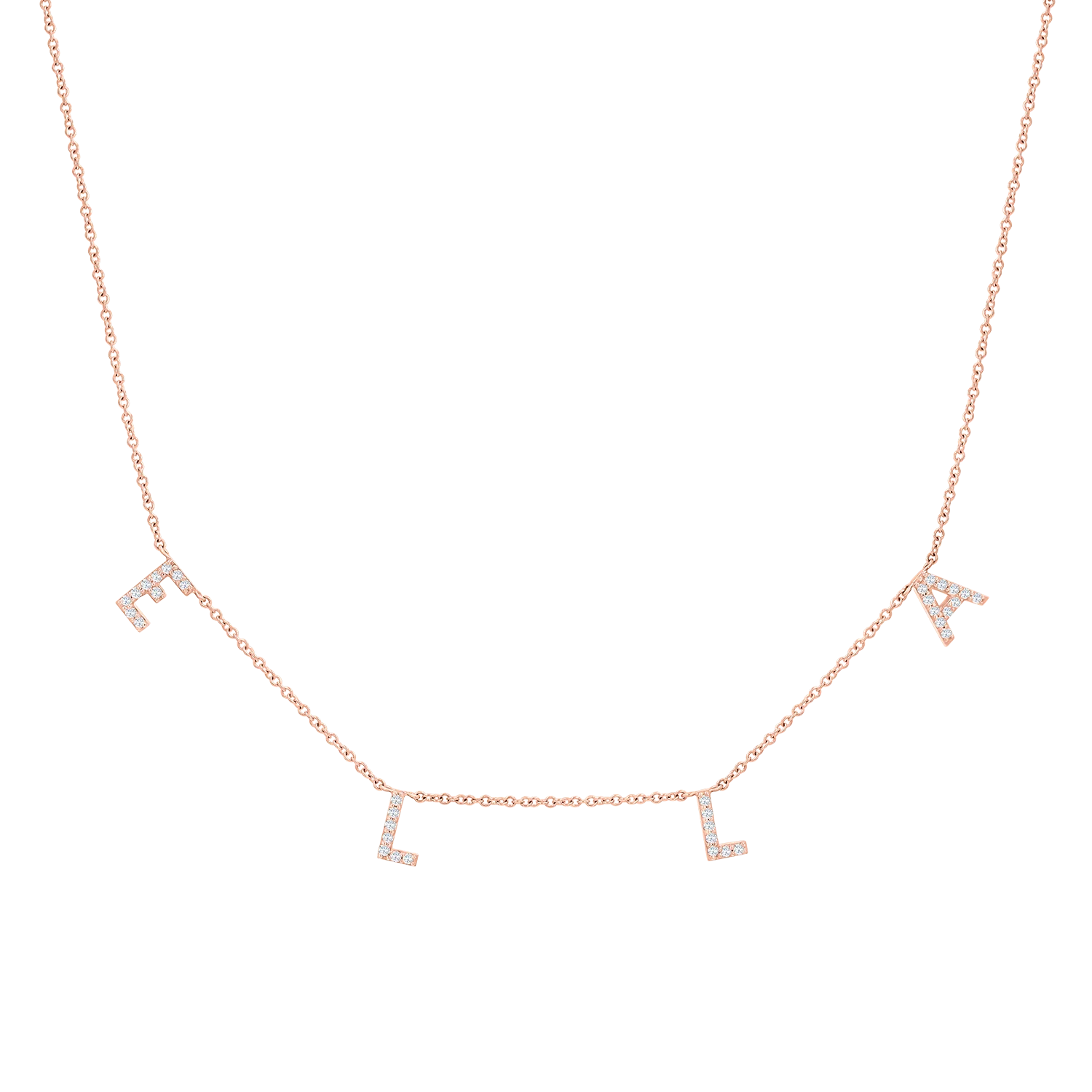 Kids Diamond Spaced Letter Necklace - Image 3