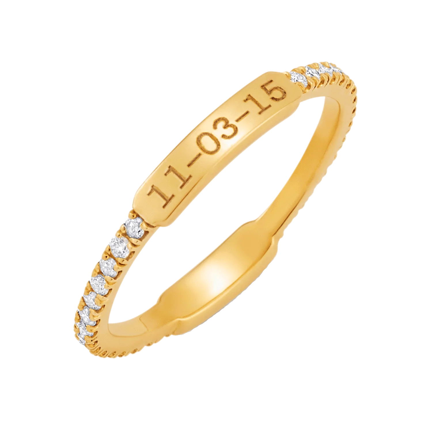 Kids Diamond U-Pave Engraved Ring - Image 4