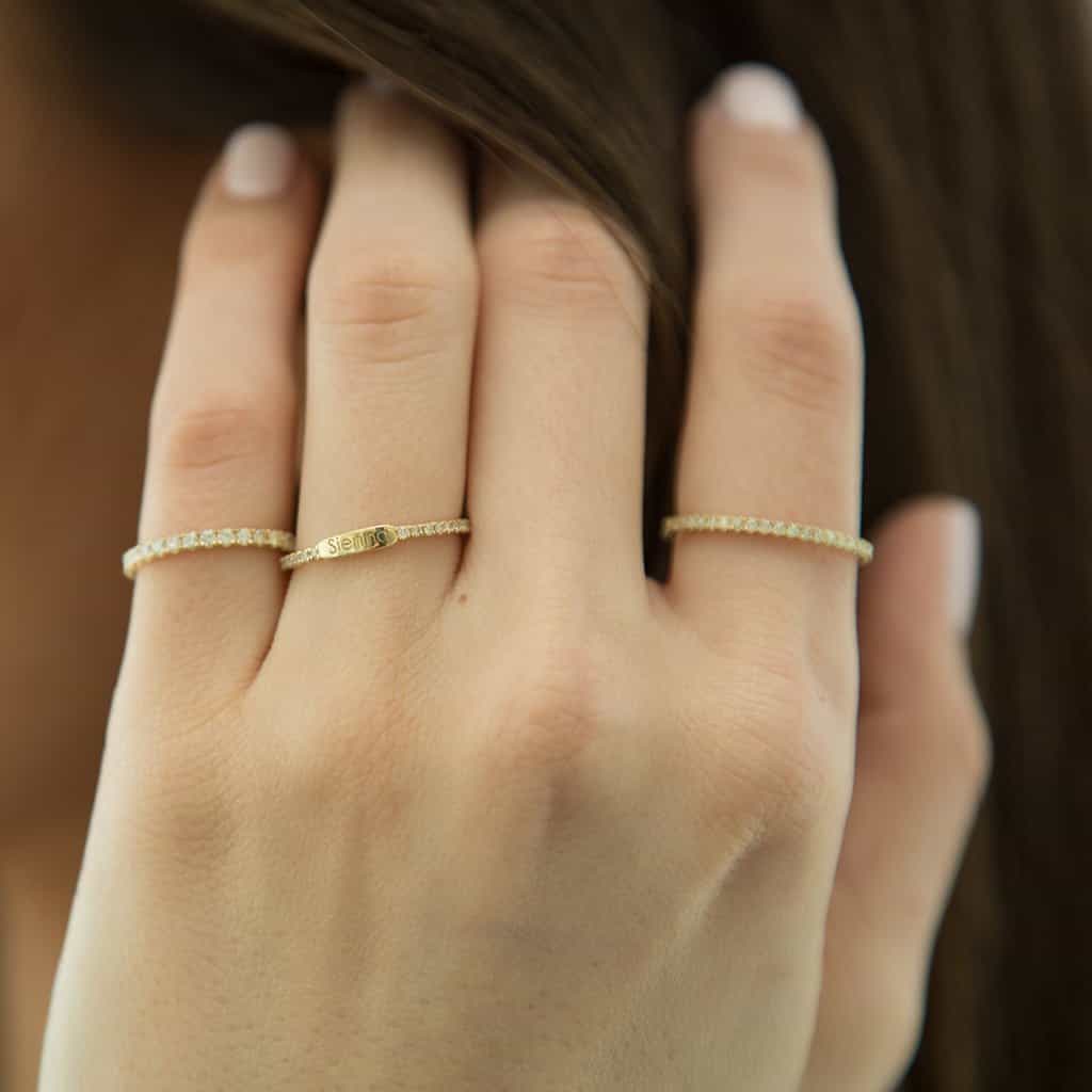 Kids Diamond U-Pave Engraved Ring - Image 5